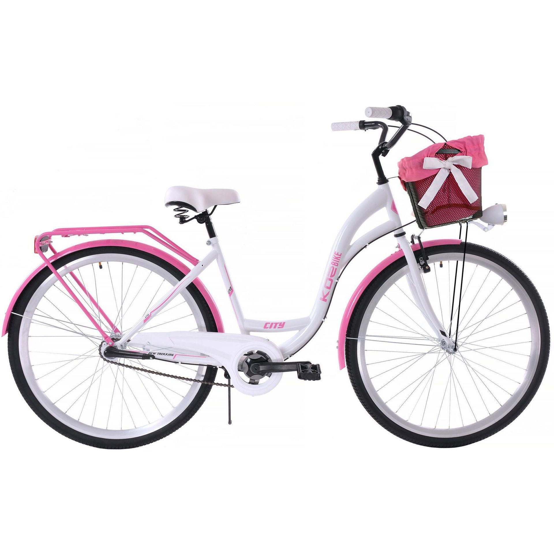 Kozbike K19 S3 28 cali Damski Biało-Różowy
