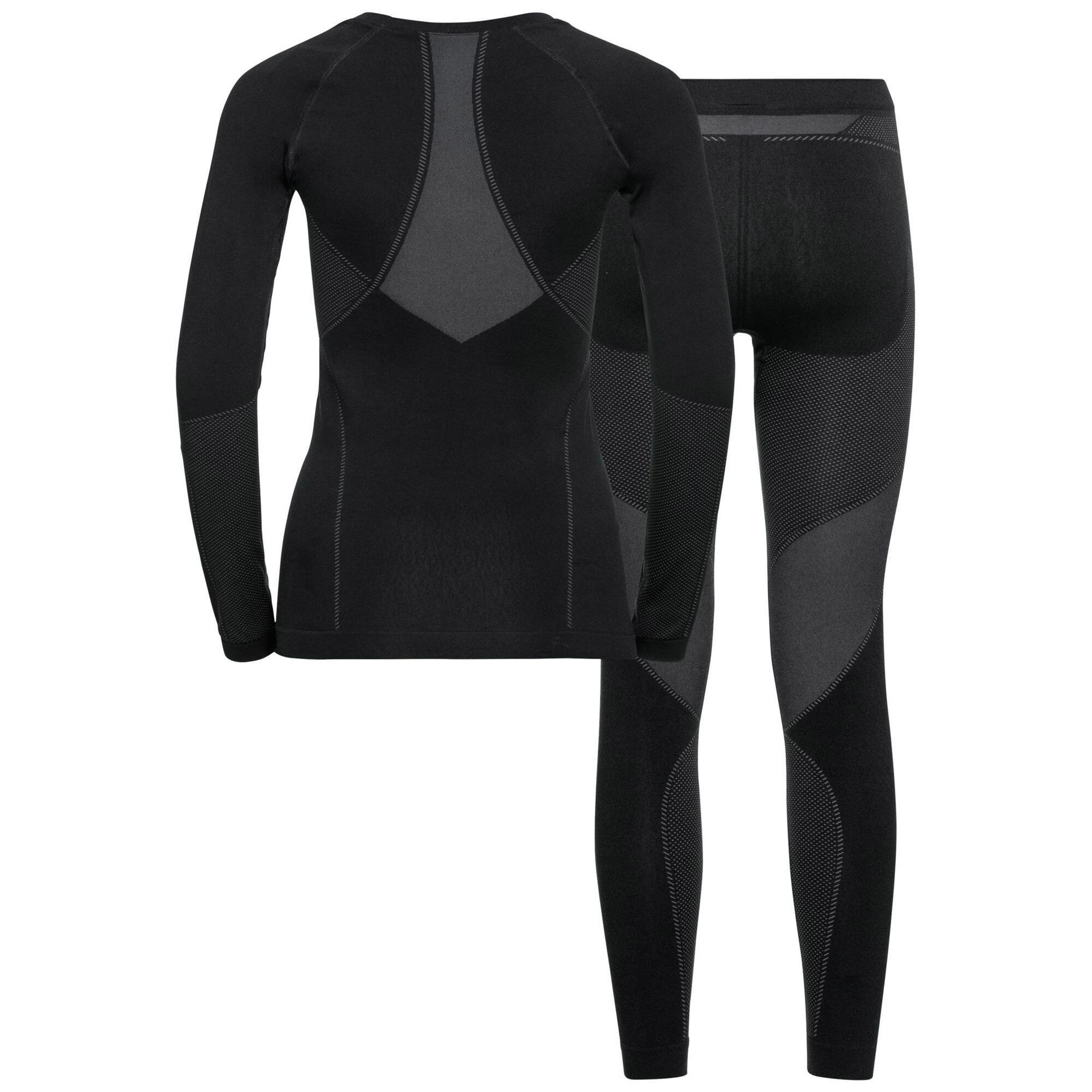 Odlo Fundamentals Performance Warm Set Long Women, czarny/szary XL 2021 Zestawy bielizny termicznej i narciarskiej 196081-60056-XL