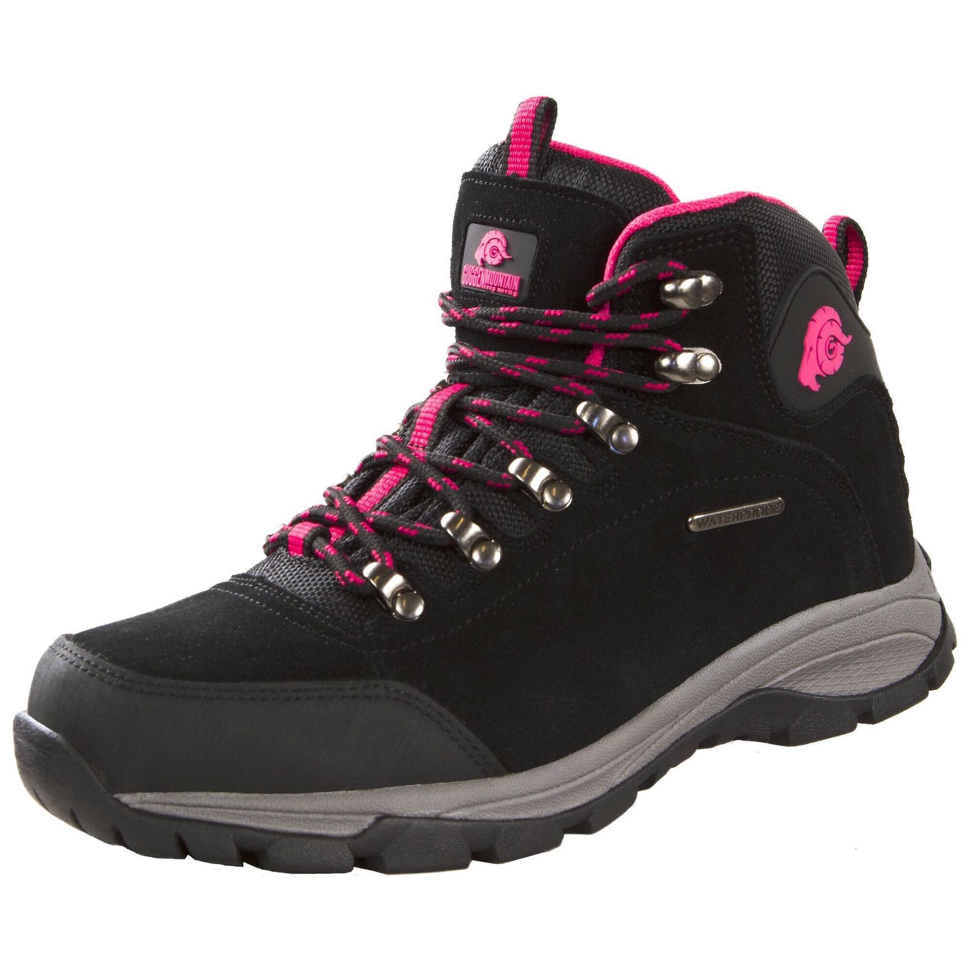 GUGGEN MOUNTAIN M014 Damskie buty trekkingowe i turystyczne Buty outdoorowe wodoodporne z membraną i zamszem Kolor różowy EU 37