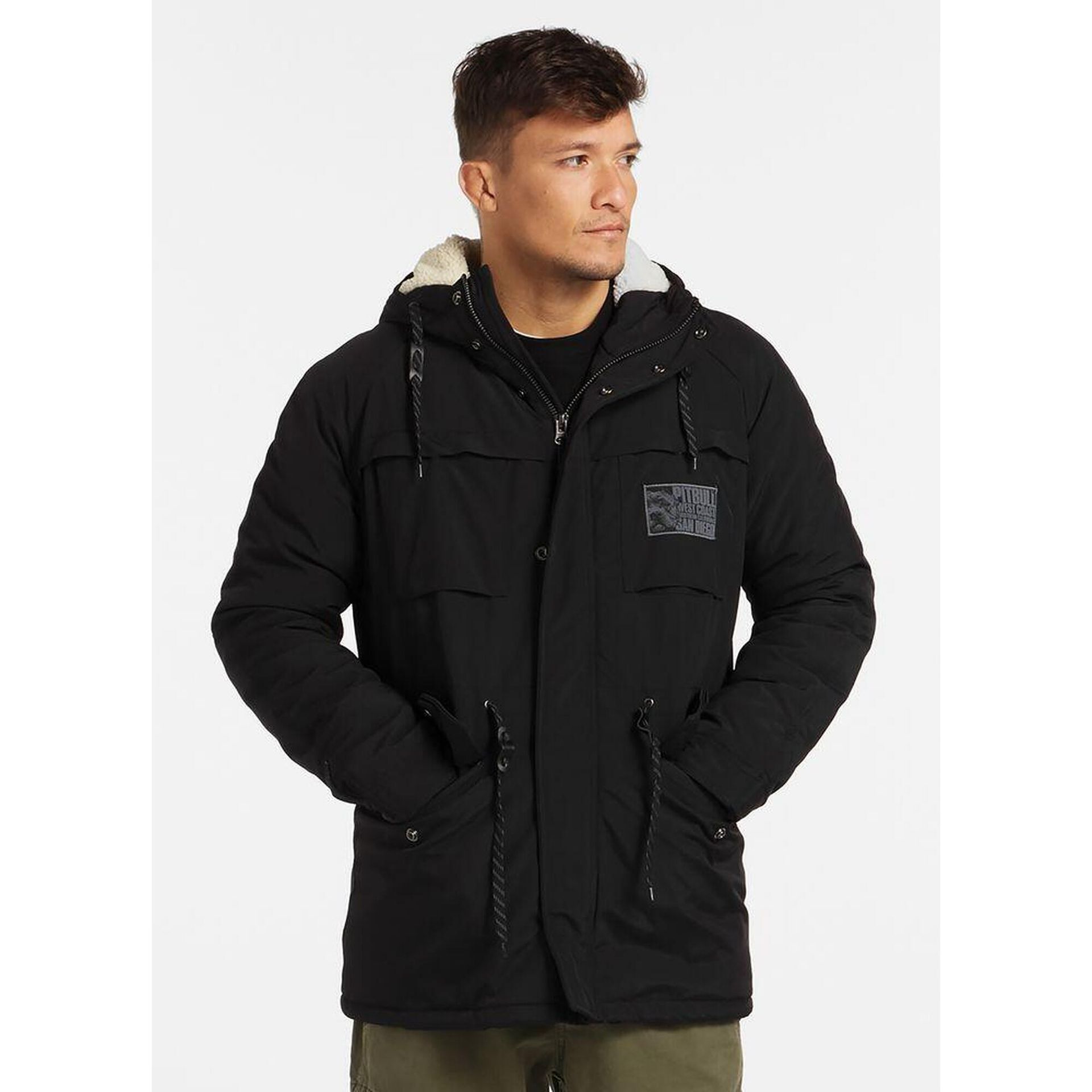Zimowa Kurtka Parka z kapturem Pit Bull Gunner '24 - Czarna S