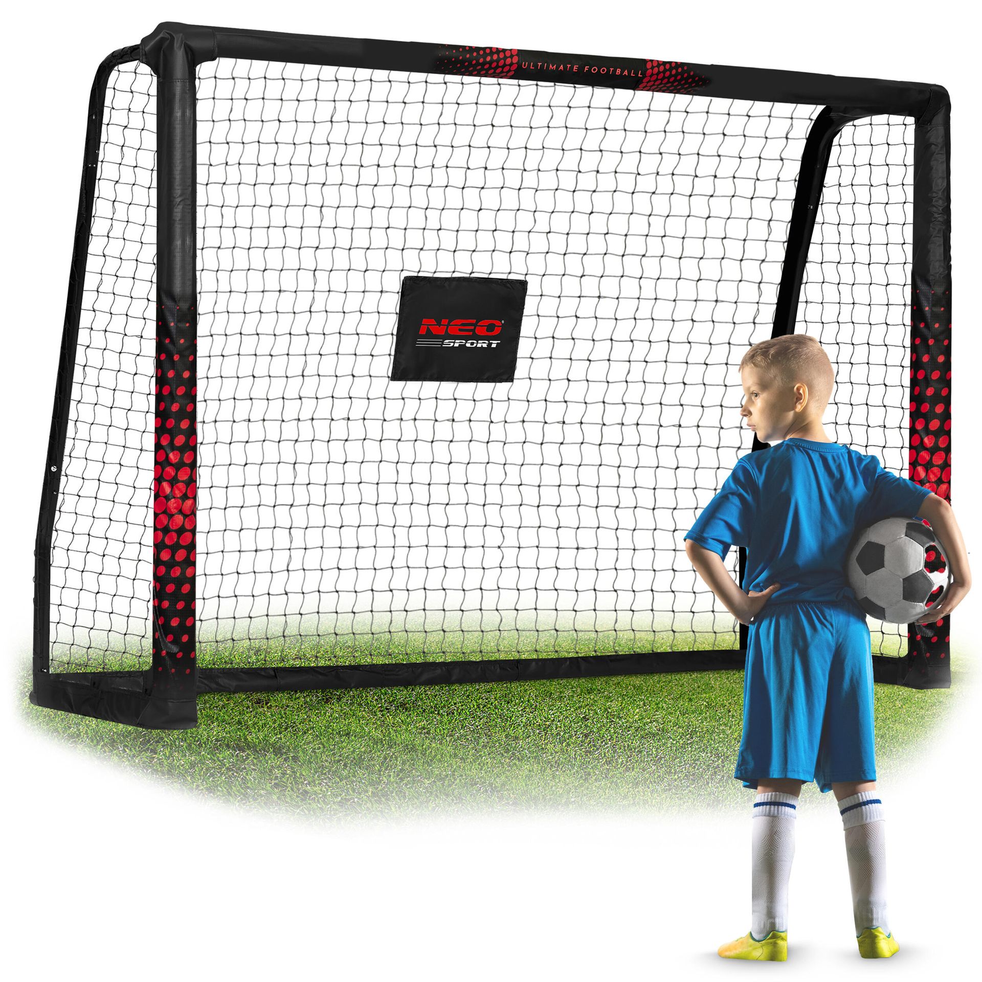 Bramka do piłki nożnej, Neo-Sport, 180x120x60 cm, czarno-czerwona