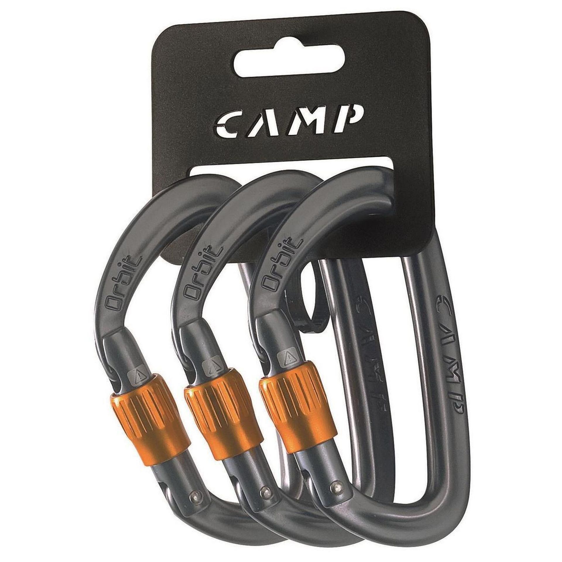 Camp Orbit Lock Karabinek 3 szt., gun metal 2021 Karabinki zakręcane 293002