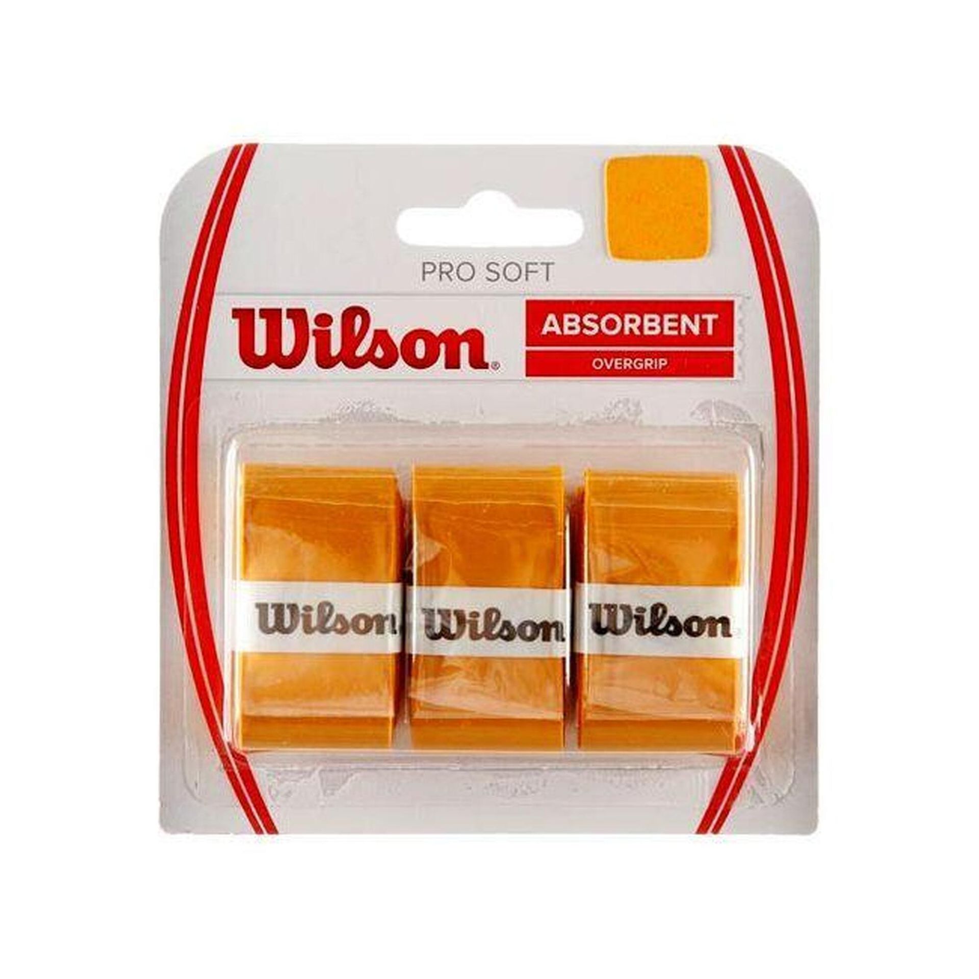Wilson Pro Soft, owijki do rakiety tenisowej, uniseks, 3 szt. w opakowaniu, złoto, jeden rozmiar 0887768146931