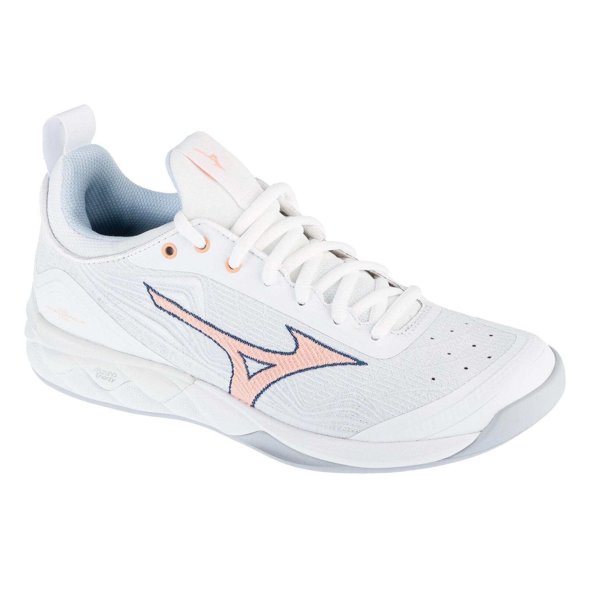 Buty do siatkówki damskie Mizuno Wave Luminous 2 white/navy peony/peach parfait