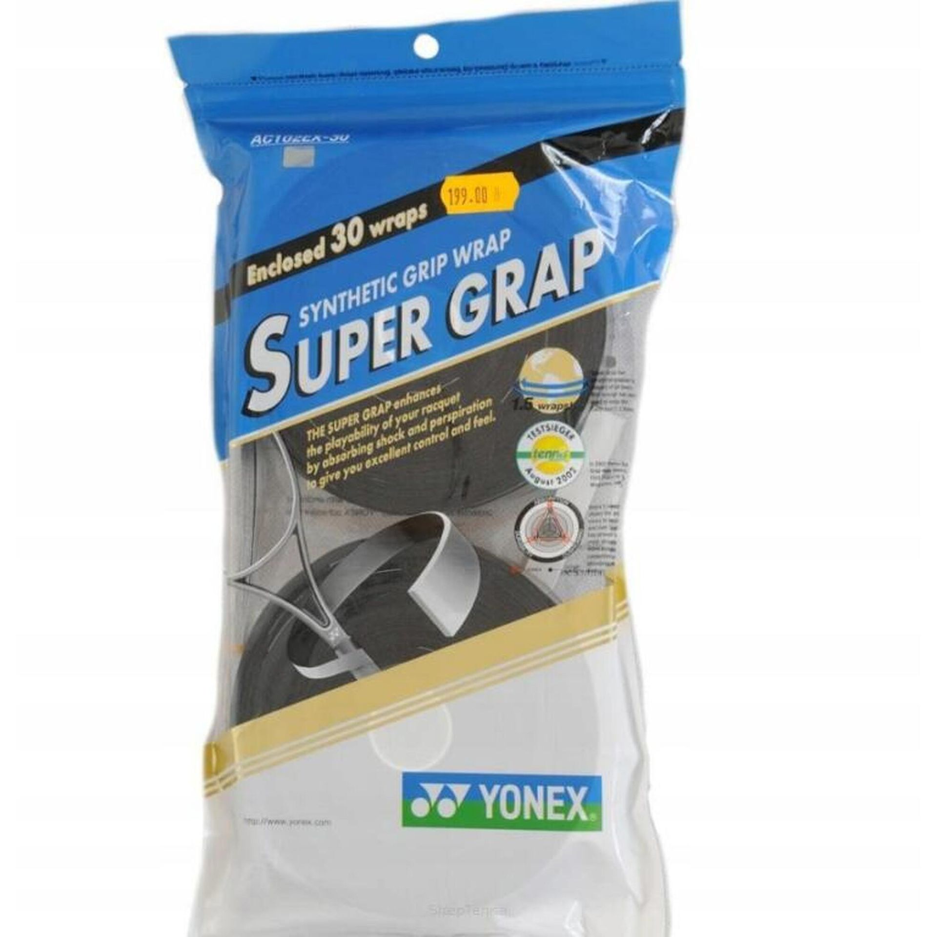 Yonex Super rakieta do tenisa grap taśma do chwytania, 30 sztuk AC102EX-30-BK