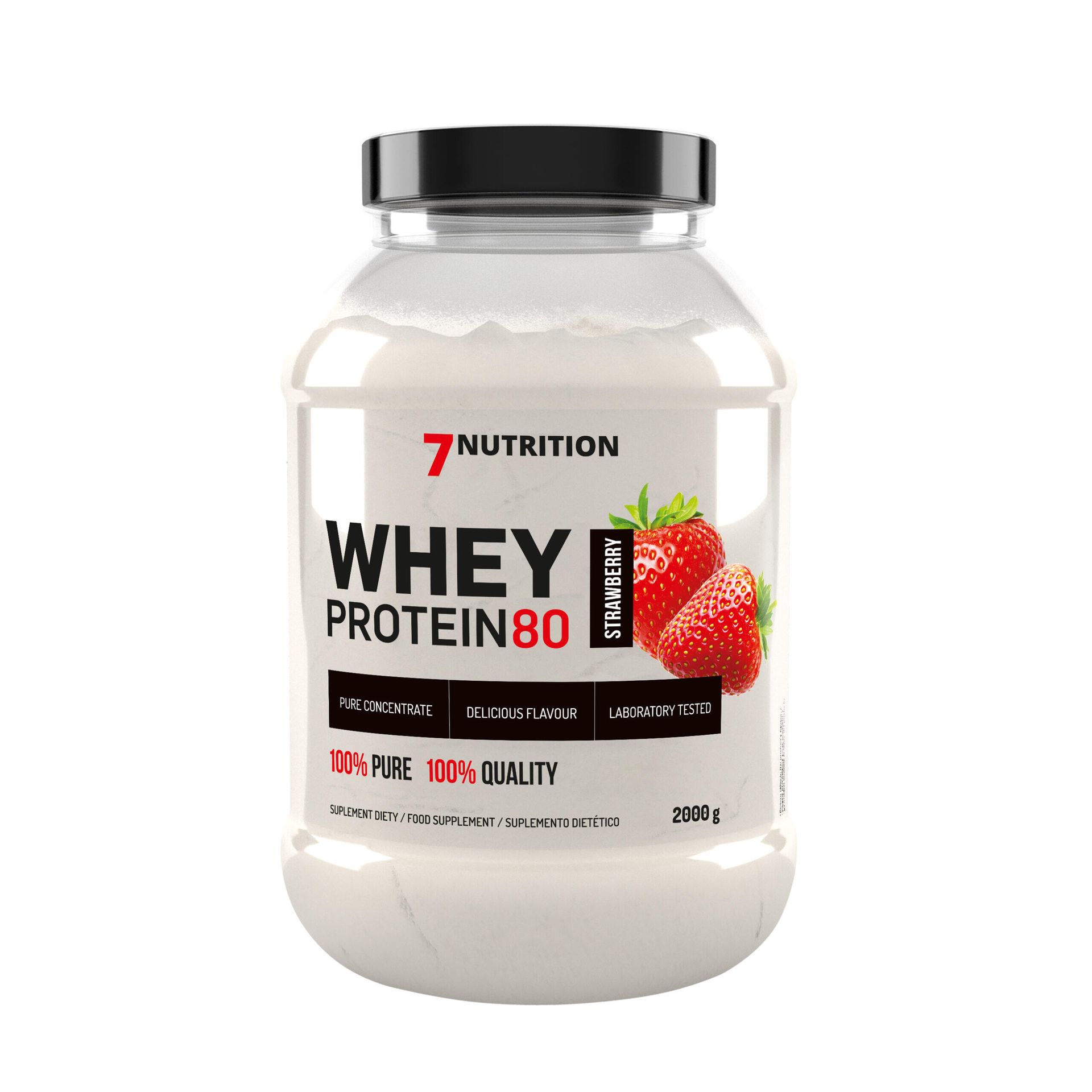 7Nutrition 7 Nutrition Odżywka białkowa Whey Protein 80 2000g Smaki Truskawka (5903111089108)