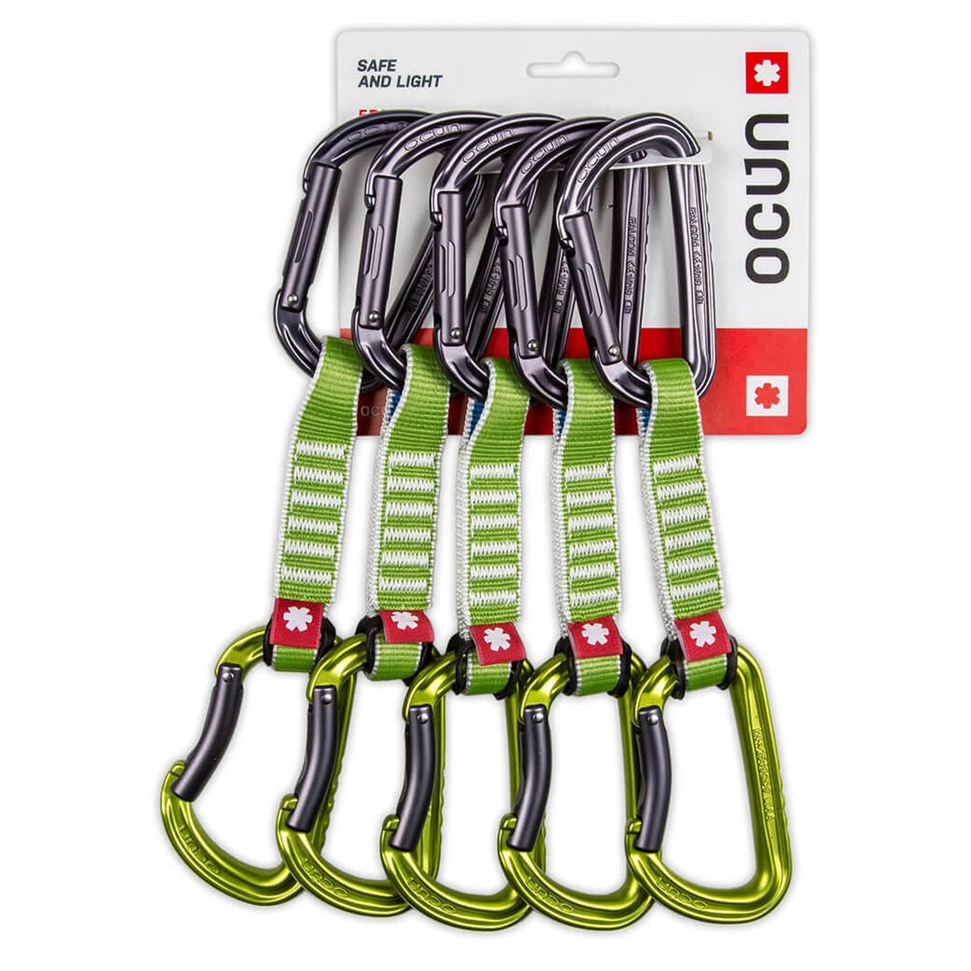 Ocun Falcon QD Zoom PA Quickdraw 15/22mm 12cm 5 sztuk, green 2020 Ekspresy wspinaczkowe 4069-Green
