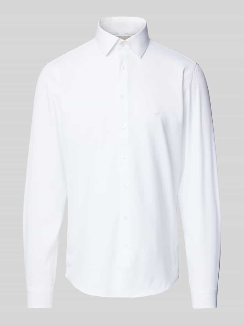 Koszula biznesowa o kroju slim fit z wyhaftowanym logo model ‘Bari’