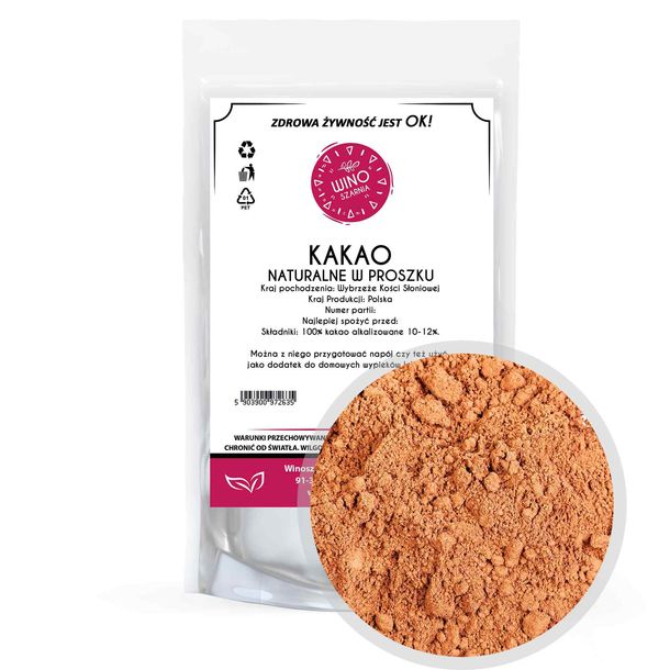Kakao NATURALNE w proszku 500g niealkalizowane