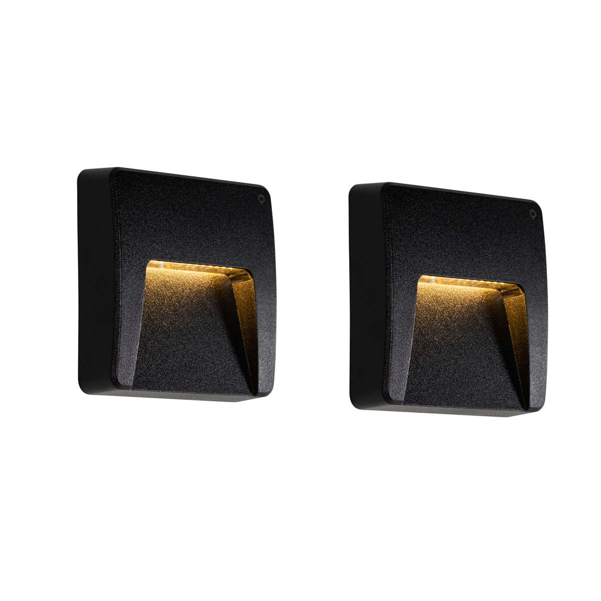 QAZQA Zestaw 2 czarnych kwadratowych lamp zewnętrznych LED IP65 - Gem