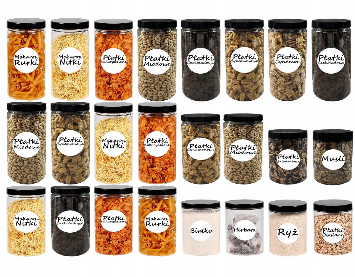 Pojemniki na żywność zestaw kuchenny słoików 1500ml 1250ml 1000ml 24 sztuki