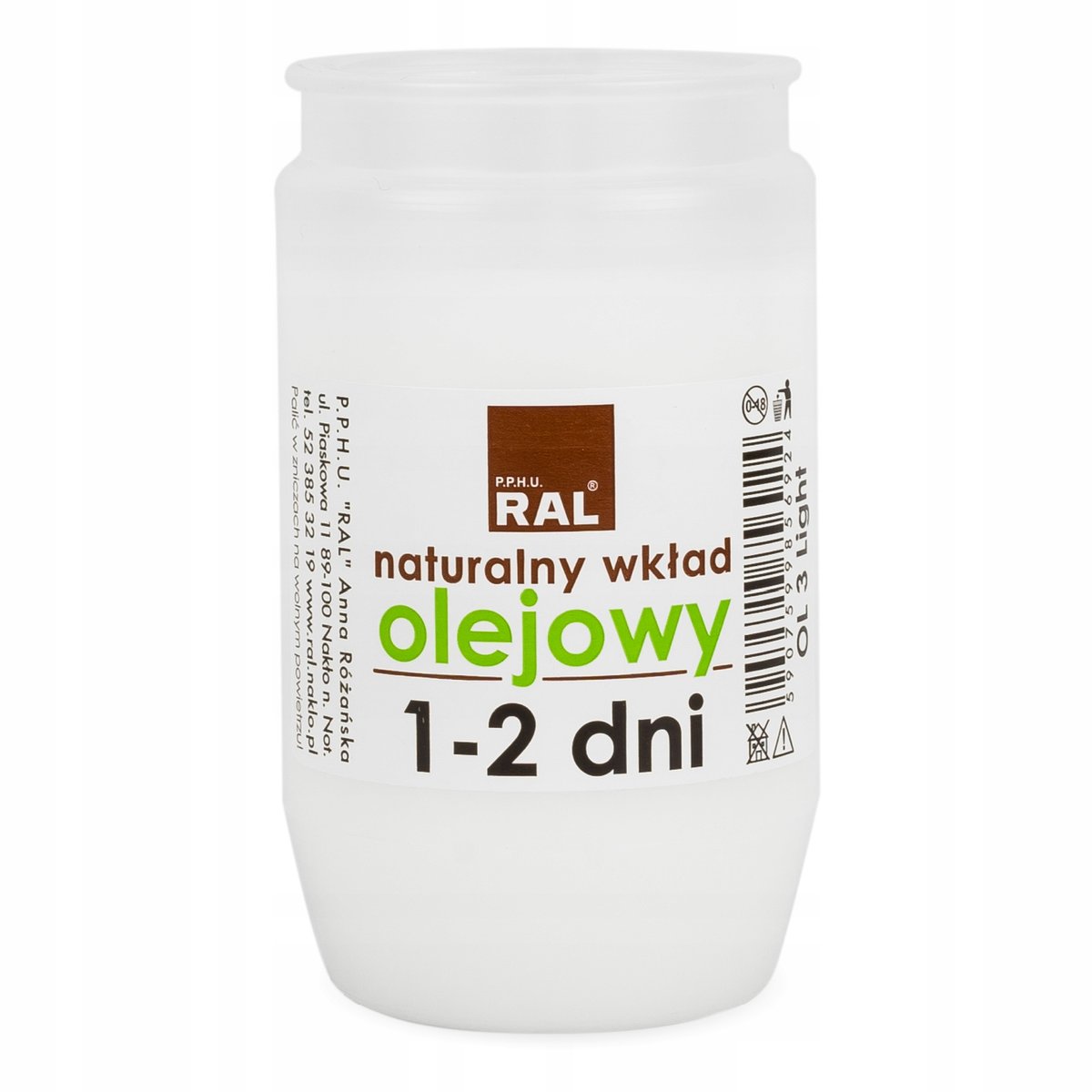 Wkład do zniczy olejowy 10 cm do 2 dni OL3L