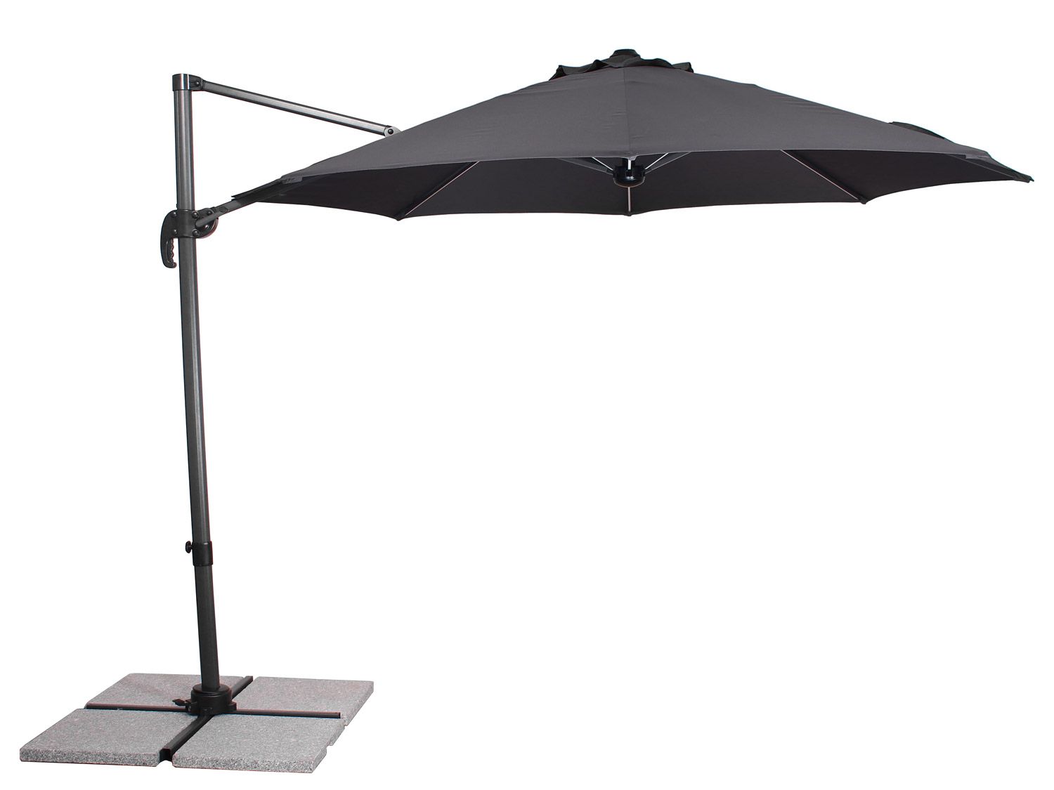 Schneider Parasol ogrodowy Sombra, średnica 300 cm, z listwą świetlną LED (Antracytowy)