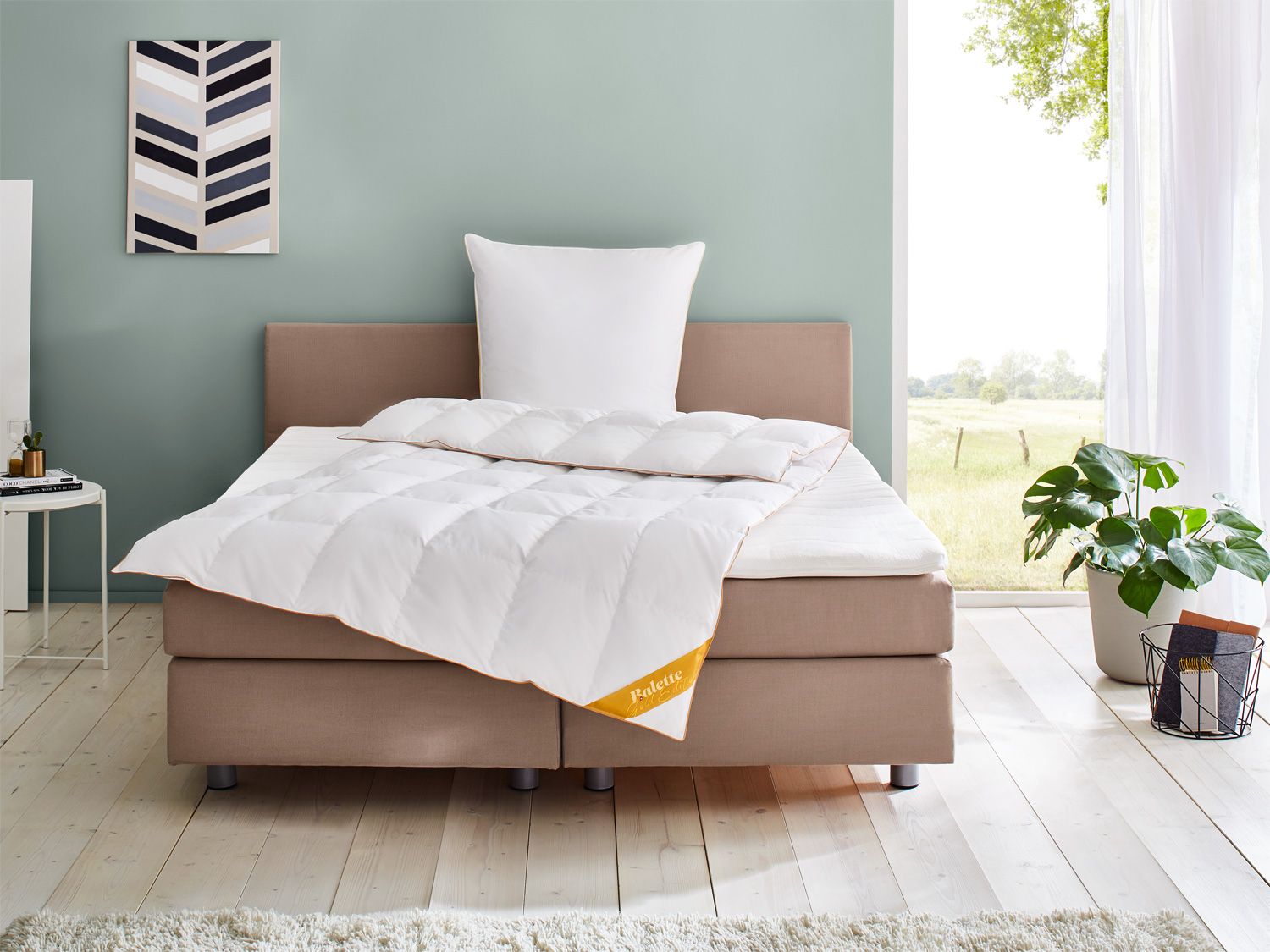 Kołdra kasetowa z gęsiego puchu Balette deLuxe Gold-Edition medium (155 x 220 cm)