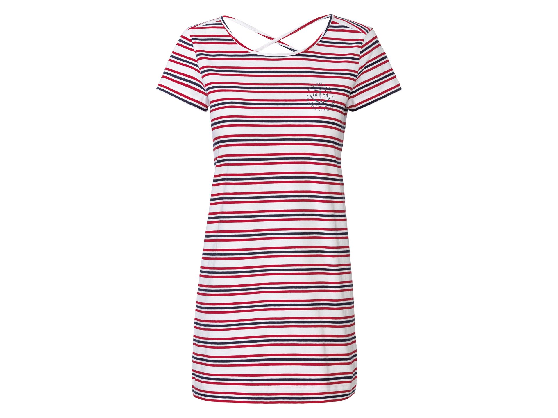 esmara® Długa koszulka damska z czystej bawełny, lekko taliowana (S (36-38), W paski)