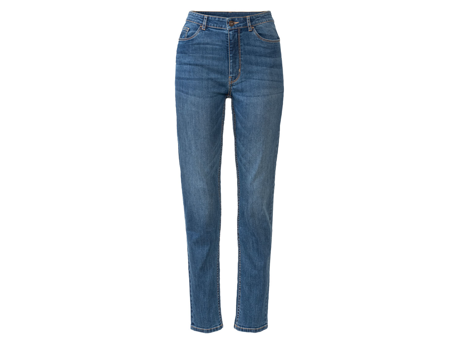 esmara® Jeansy damskie z bawełną, Straight Fit (36, niska sylwetka, Niebieski)