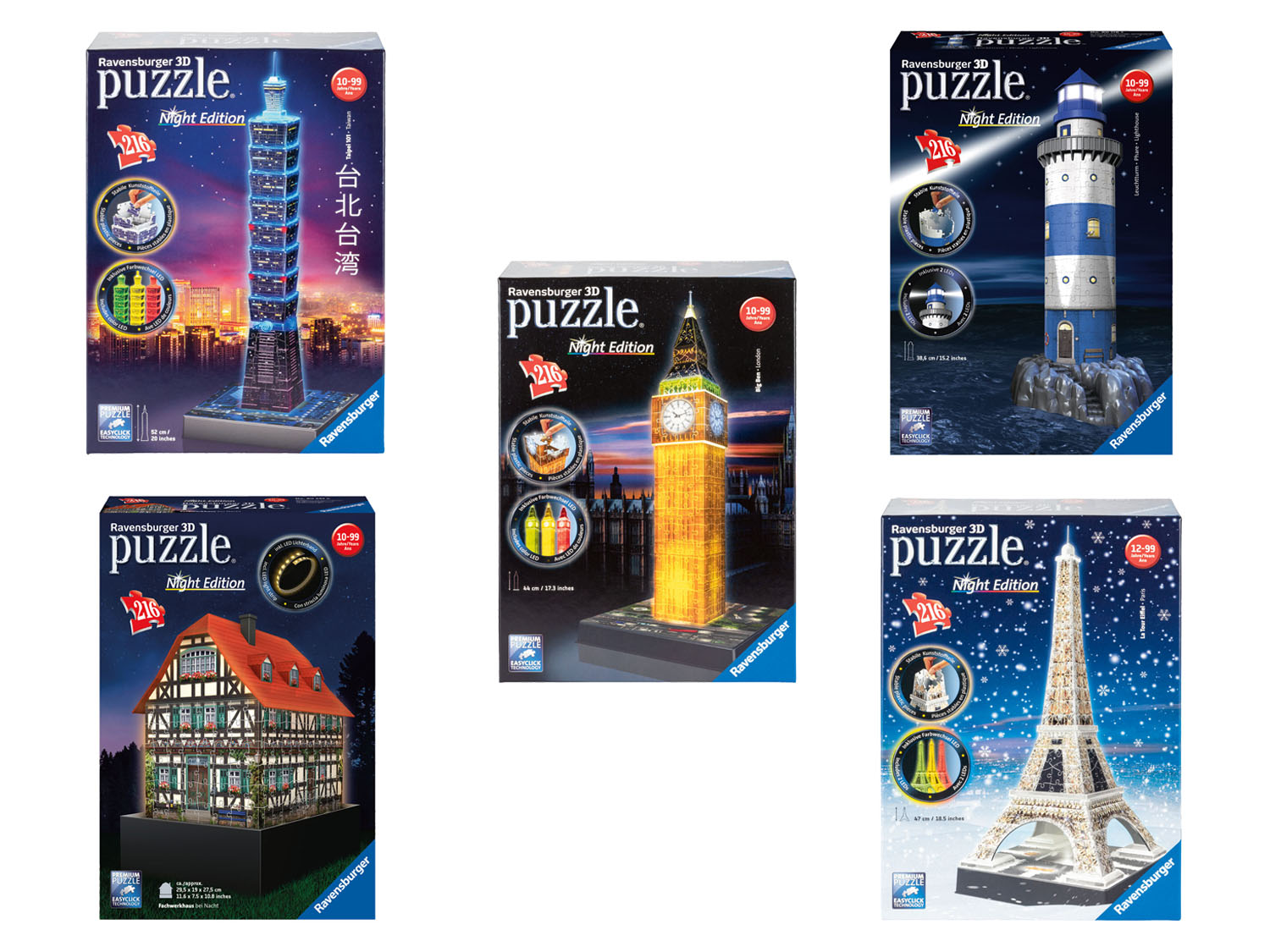 Ravensburger Puzzle 3D LED, 216 elementów