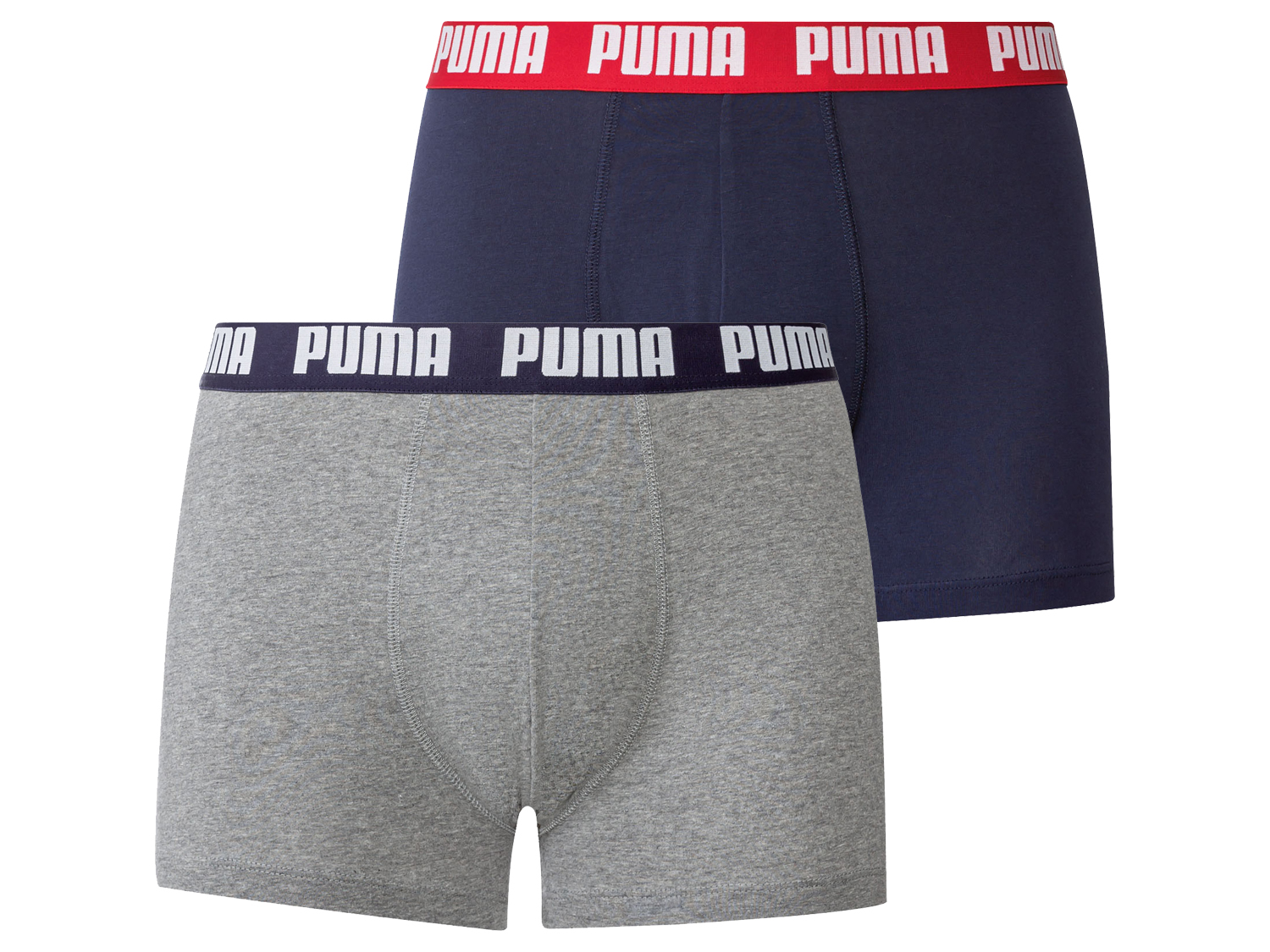 Puma Męskie bokserki z bawełną, 2 pary (L, Niebieski/szary)