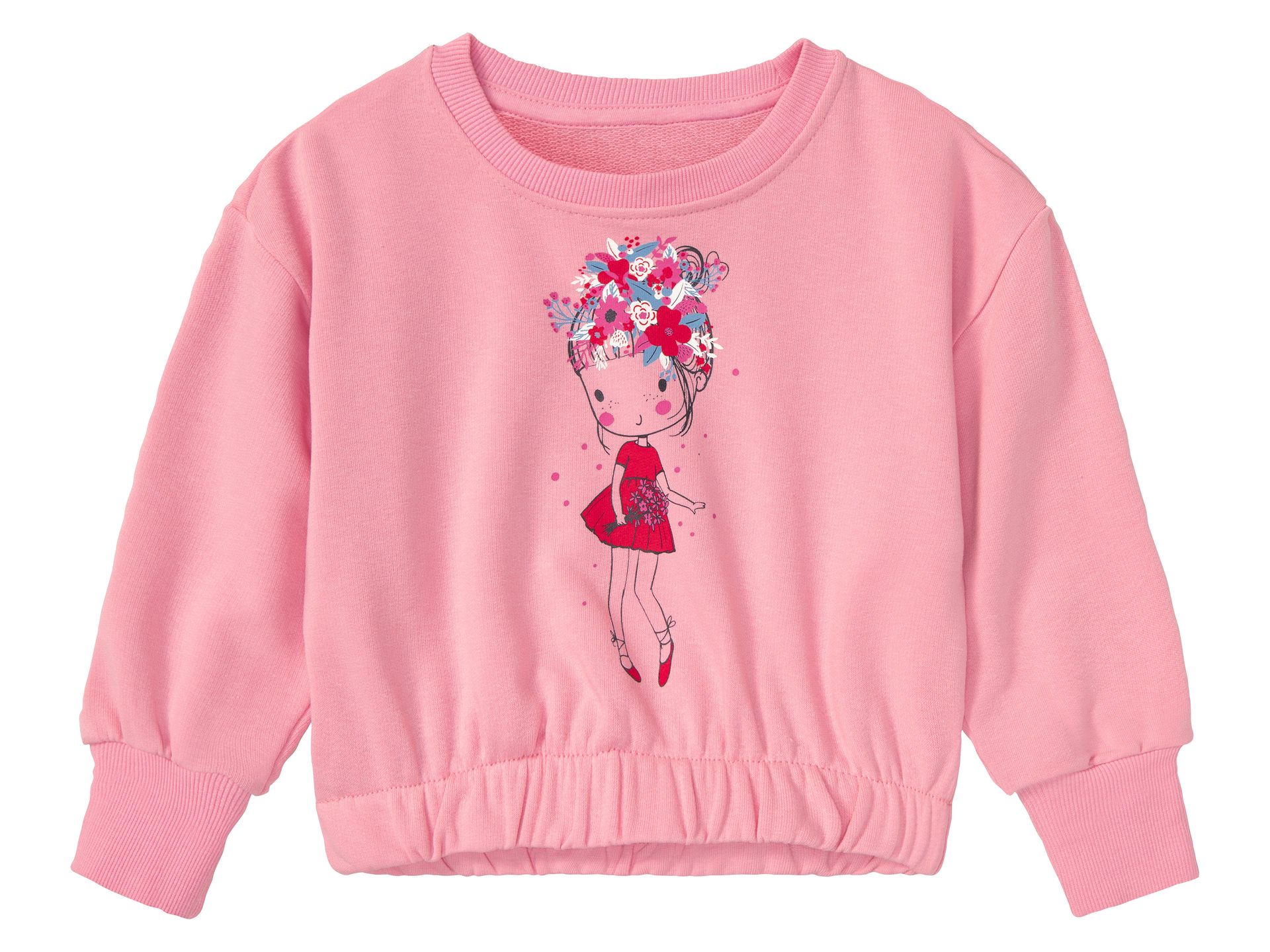 lupilu® Bluza dresowa dziewczęca z bawełną (110/116, Różowy)