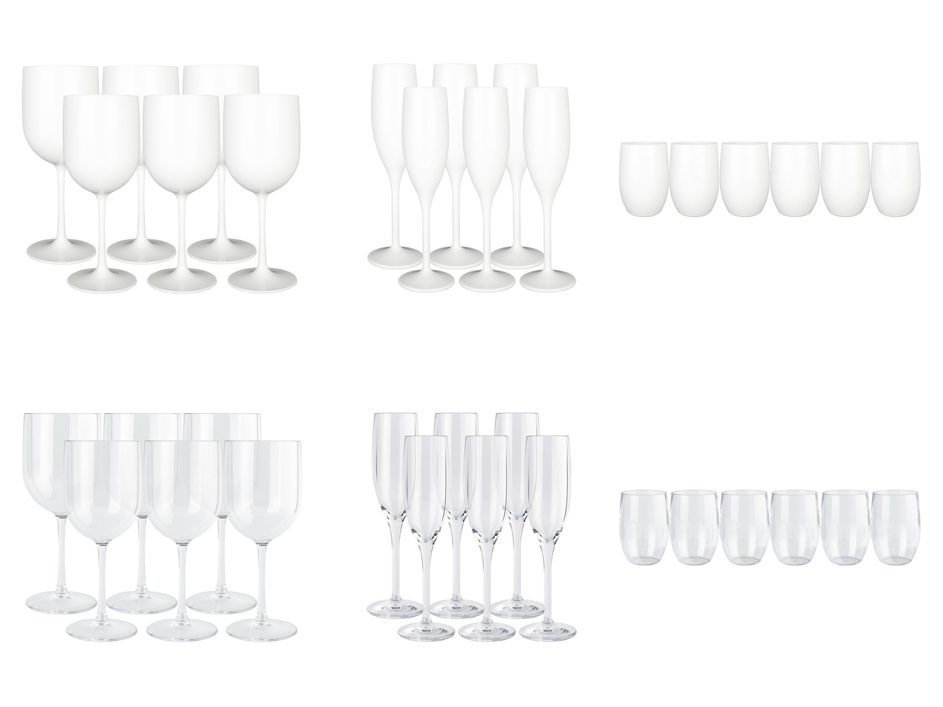 ERNESTO® Kieliszki do wina \ kieliszki do szampana \ kieliszki do wody, 6 sztuk