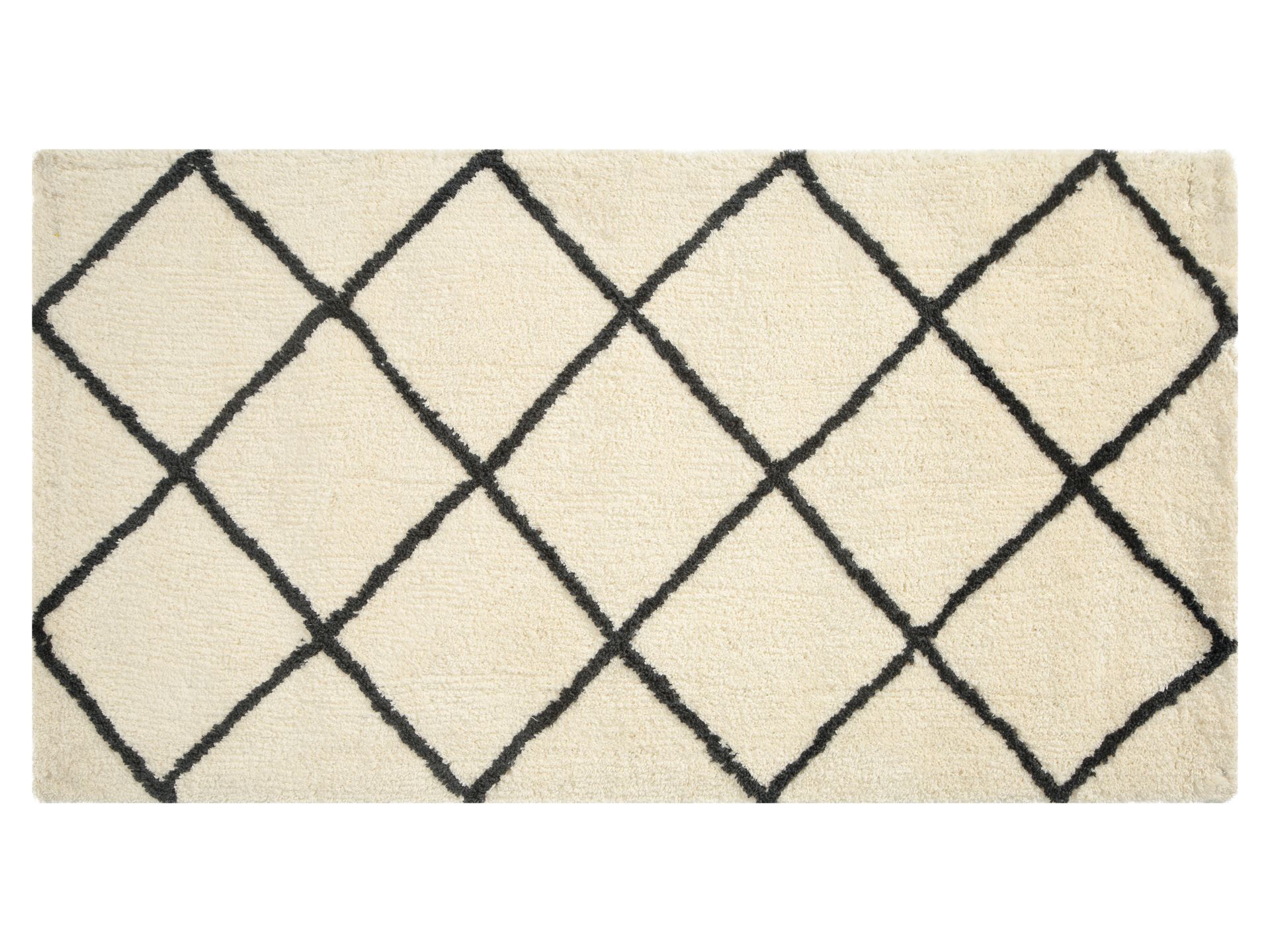 LIVARNO home Dywan z długim włosiem, 80 x 150 cm / Ø 100 cm (Kremowy/czarny)