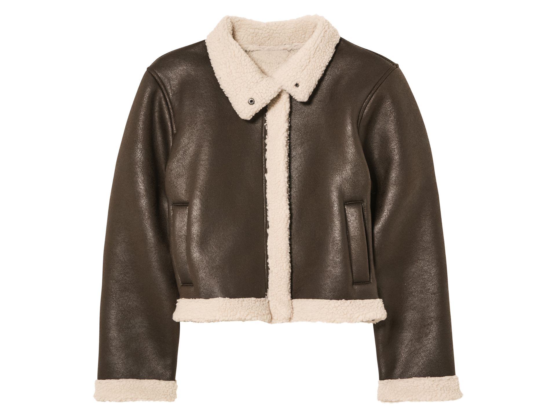 pepperts!® Kurtka dziecięca w stylu ramoneski, z kożuszkiem (128, Brązowy)