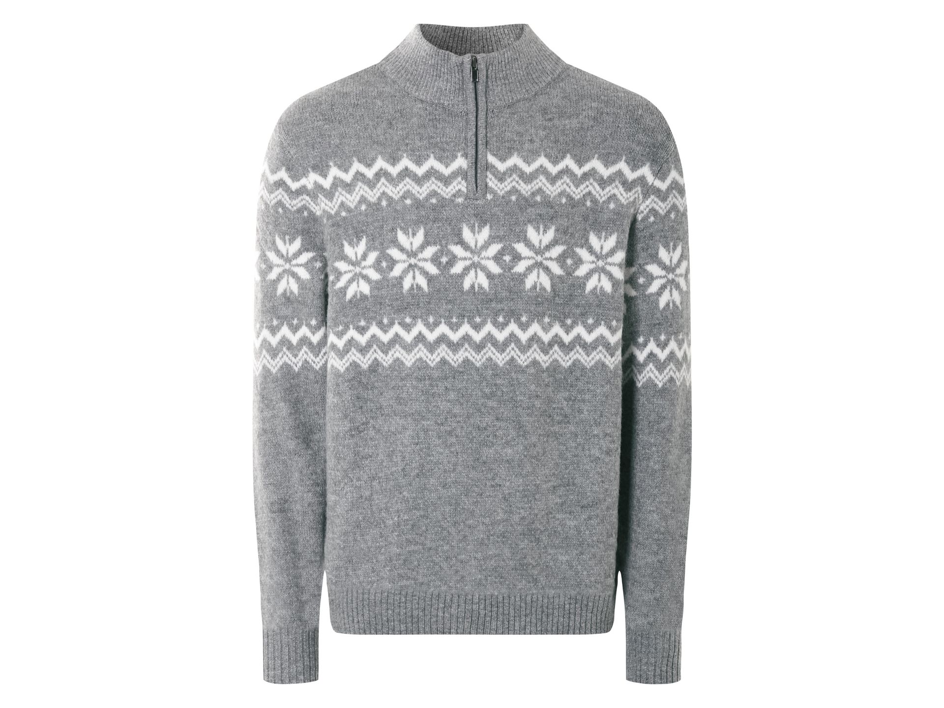 LIVERGY® Sweter dzianinowy męski (XL (56/58), Szary/ biały)