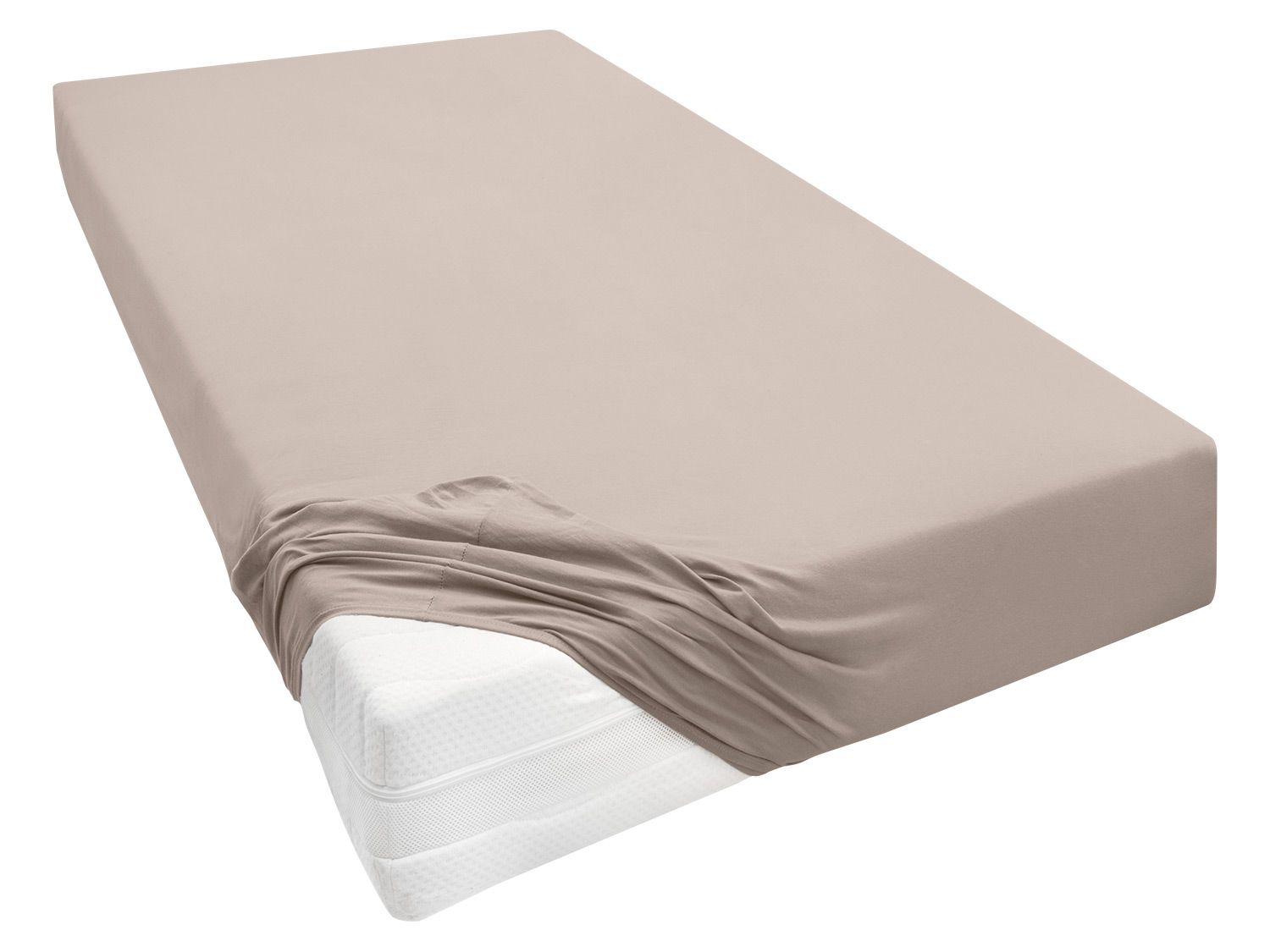 Biberna Prześcieradło z dżerseju, różne rozmiary (90 - 100 x 200 - 220 cm, Jasnobrązowy)