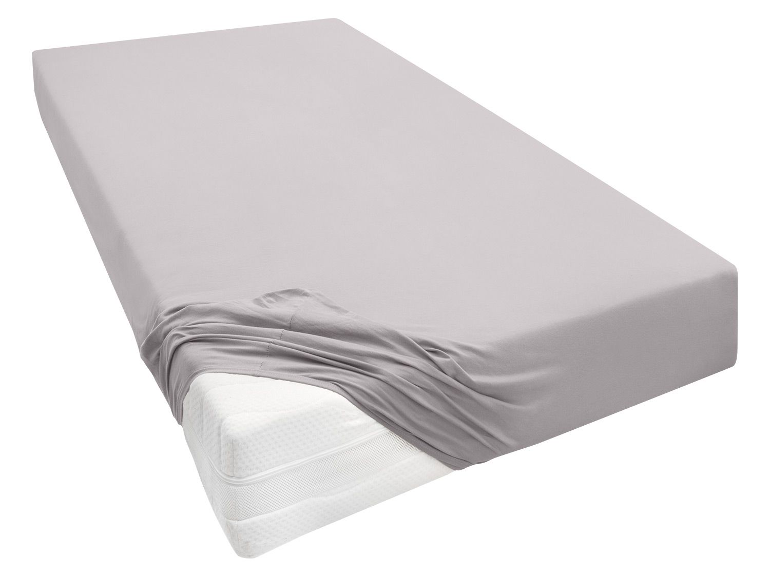 Biberna Prześcieradło z dżerseju, różne rozmiary (90 - 100 x 200 - 220 cm, Szary)