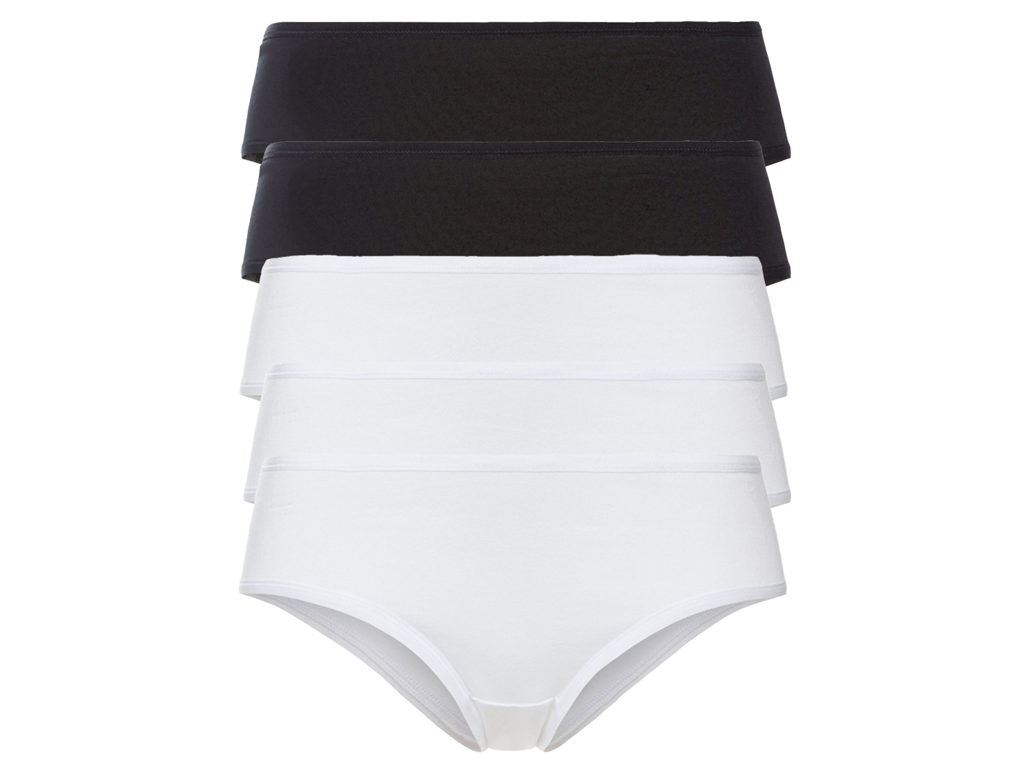 esmara® Hipstery damskie z bawełny, 5 par (XS (32/34), Czarny/ biały)