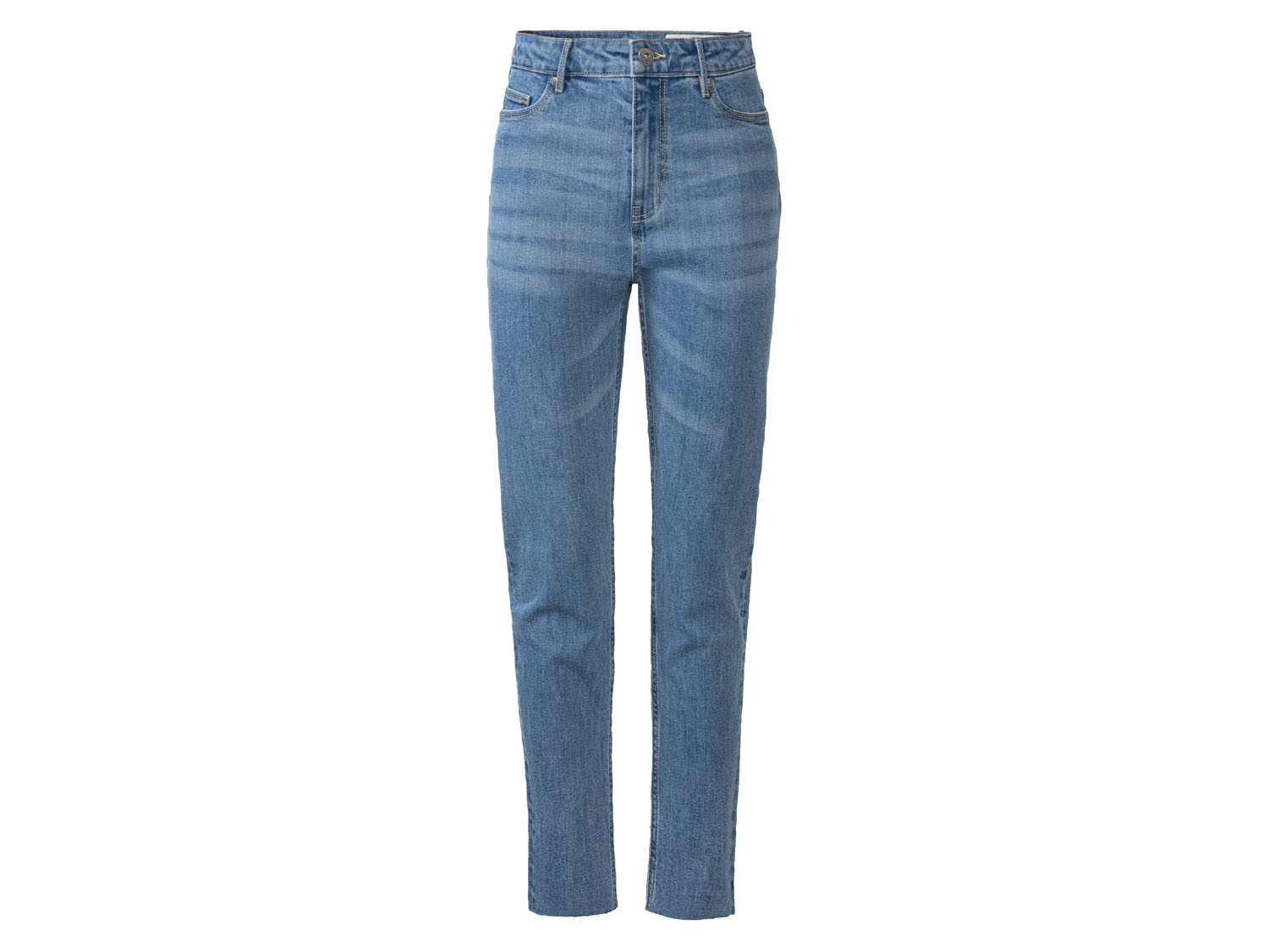 esmara® Jeansy damskie straight fit, z bawełną (Niebieski, 34)