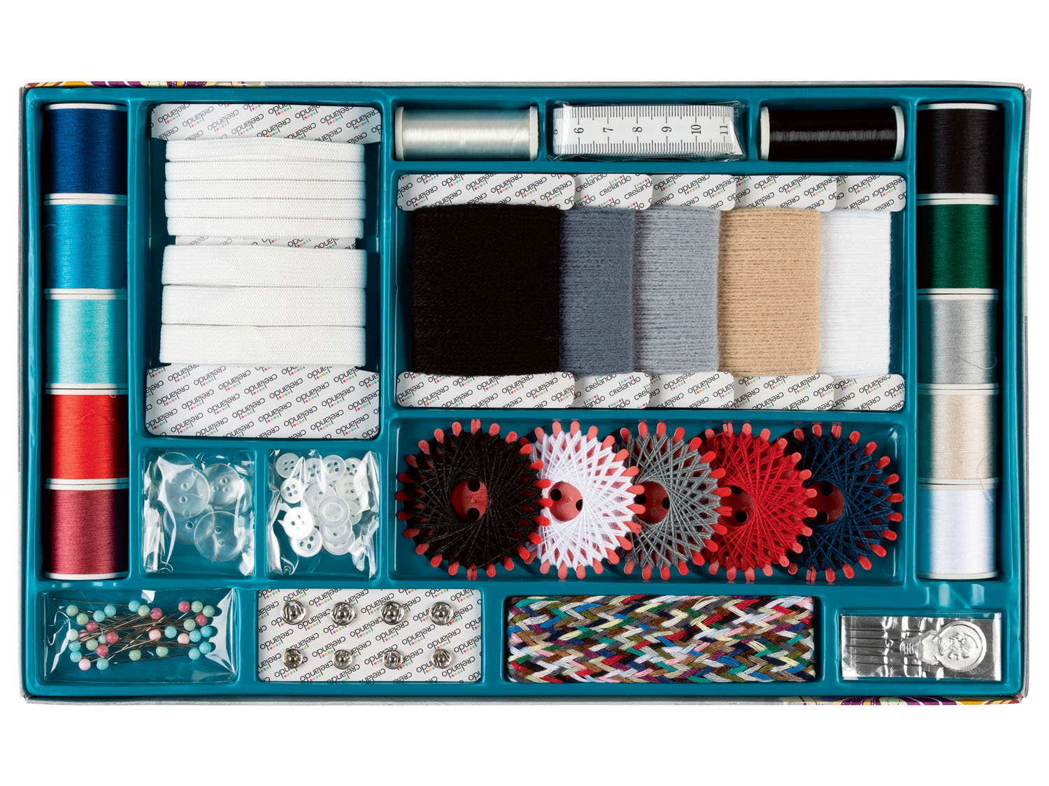 crelando® Zestaw akcesoriów krawieckich, 160 lub 96 el. (Zestaw nici i akcesoriów krawieckich)
