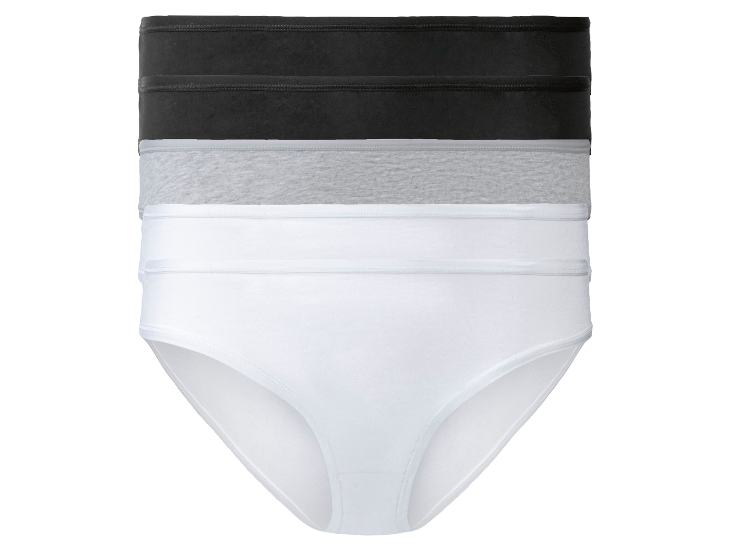 esmara® Slipy damskie z bawełną, 5 par (XL (48/50), Czarny/szary/biały)