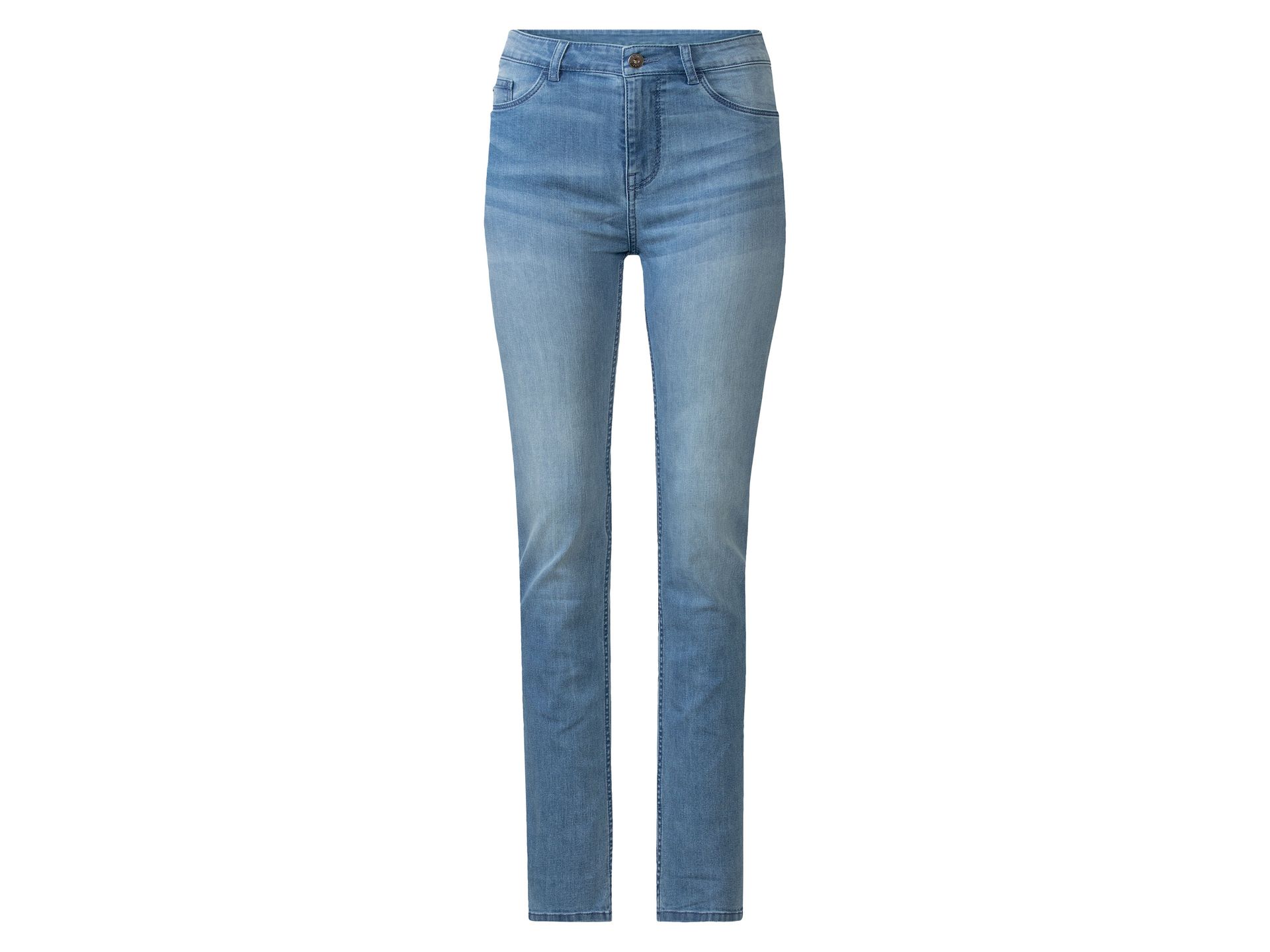 esmara® Jeansy damskie z bawełną, Slim Fit (Dłuższe, 42, Jasnoniebieski)