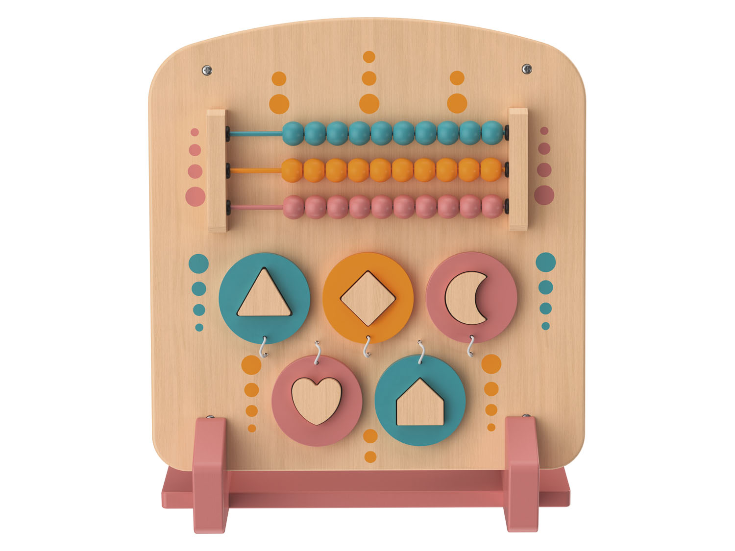 Playtive Zabawka motoryczna do zawieszenia na ścianie, drewniana, 2 elementy (Liczenie)