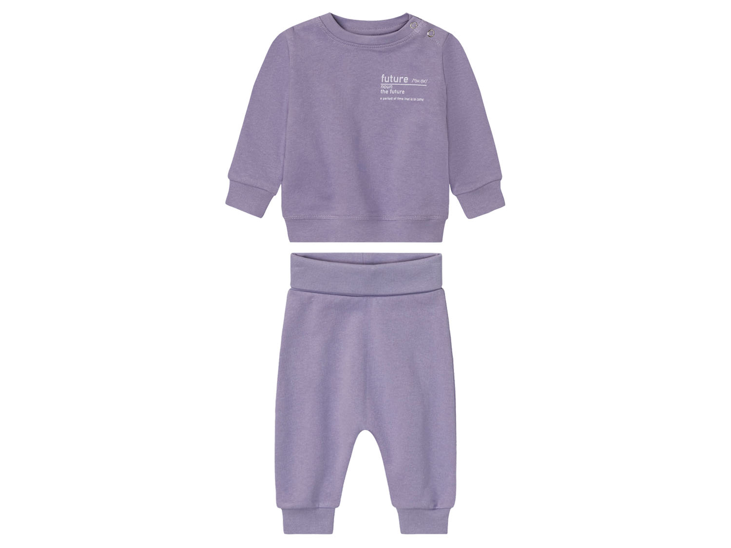 lupilu® Dres niemowlęcy z bawełną (bluzka + spodnie) (Fioletowy, 86/92)