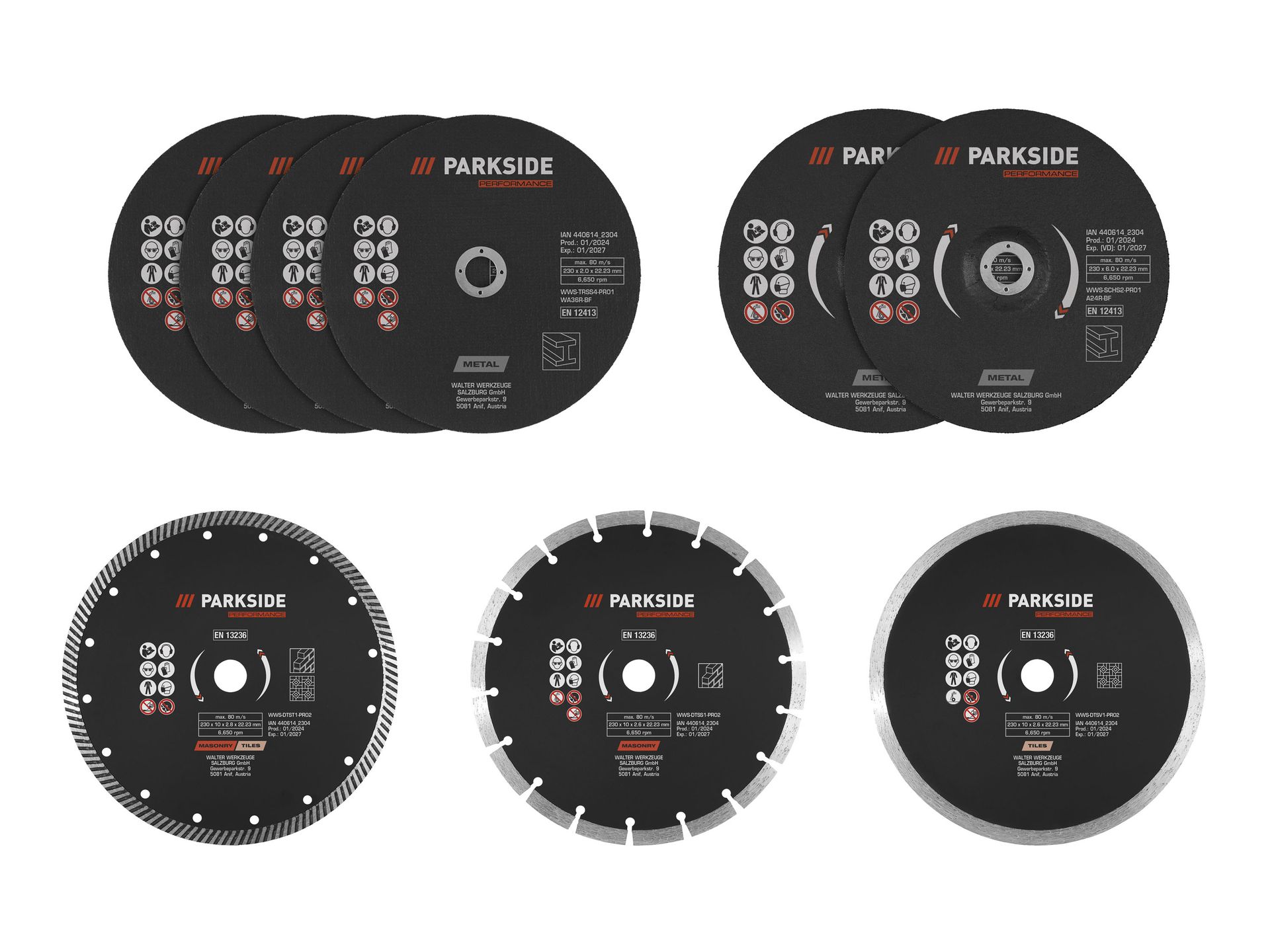 PARKSIDE PERFORMANCE® Tarcze tnące / Tarcze szlifierskie, Ø 230 mm