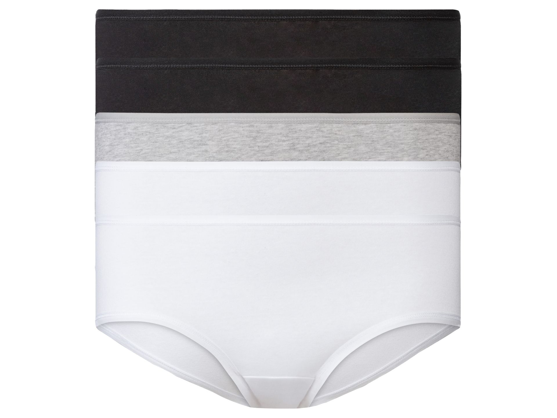 esmara® Hipstery damskie z bawełną, 5 par (Czarny/szary/biały, M (40/42))