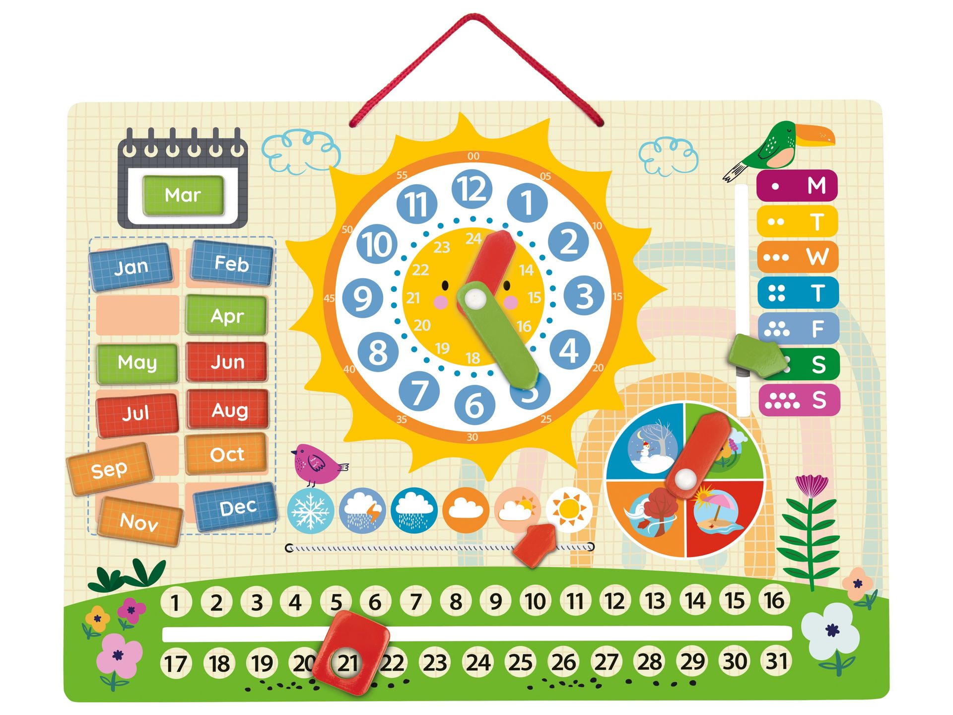 Playtive Drewniana tablica magnetyczna lub laptop (Zegar magnetyczny)