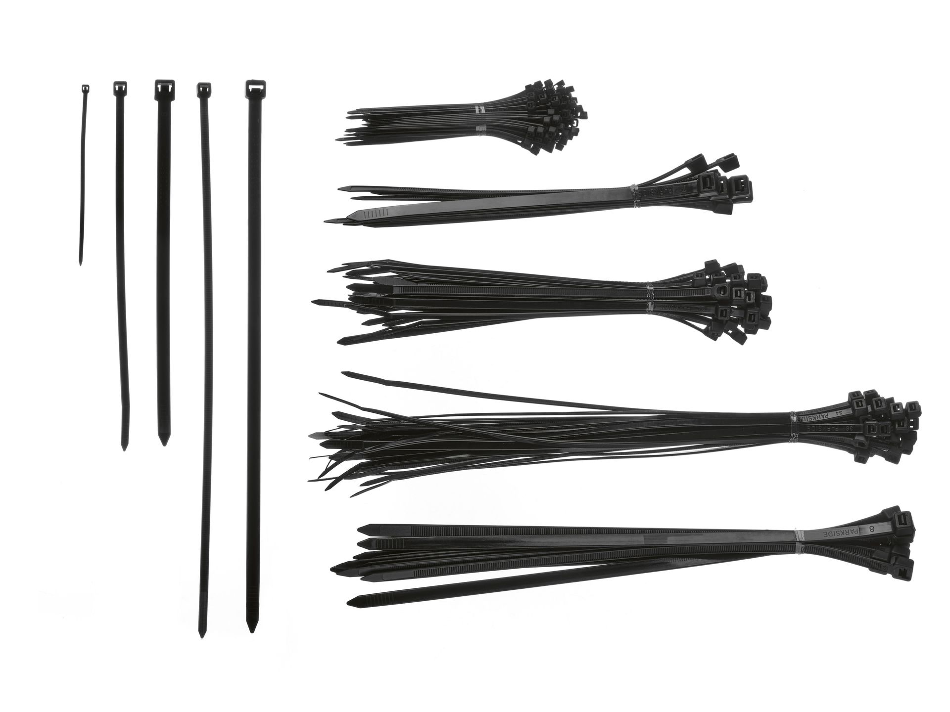 PARKSIDE® Zestaw opasek zaciskowych, 251 elementów (Czarny)