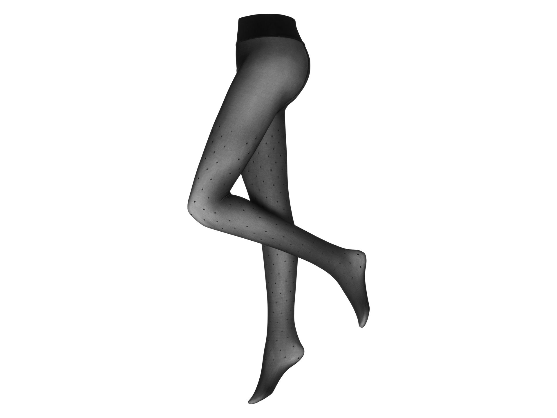 esmara® Legginsy termiczne damskie kryjące, 70 DEN (L (44/46), Kropki/czarny)