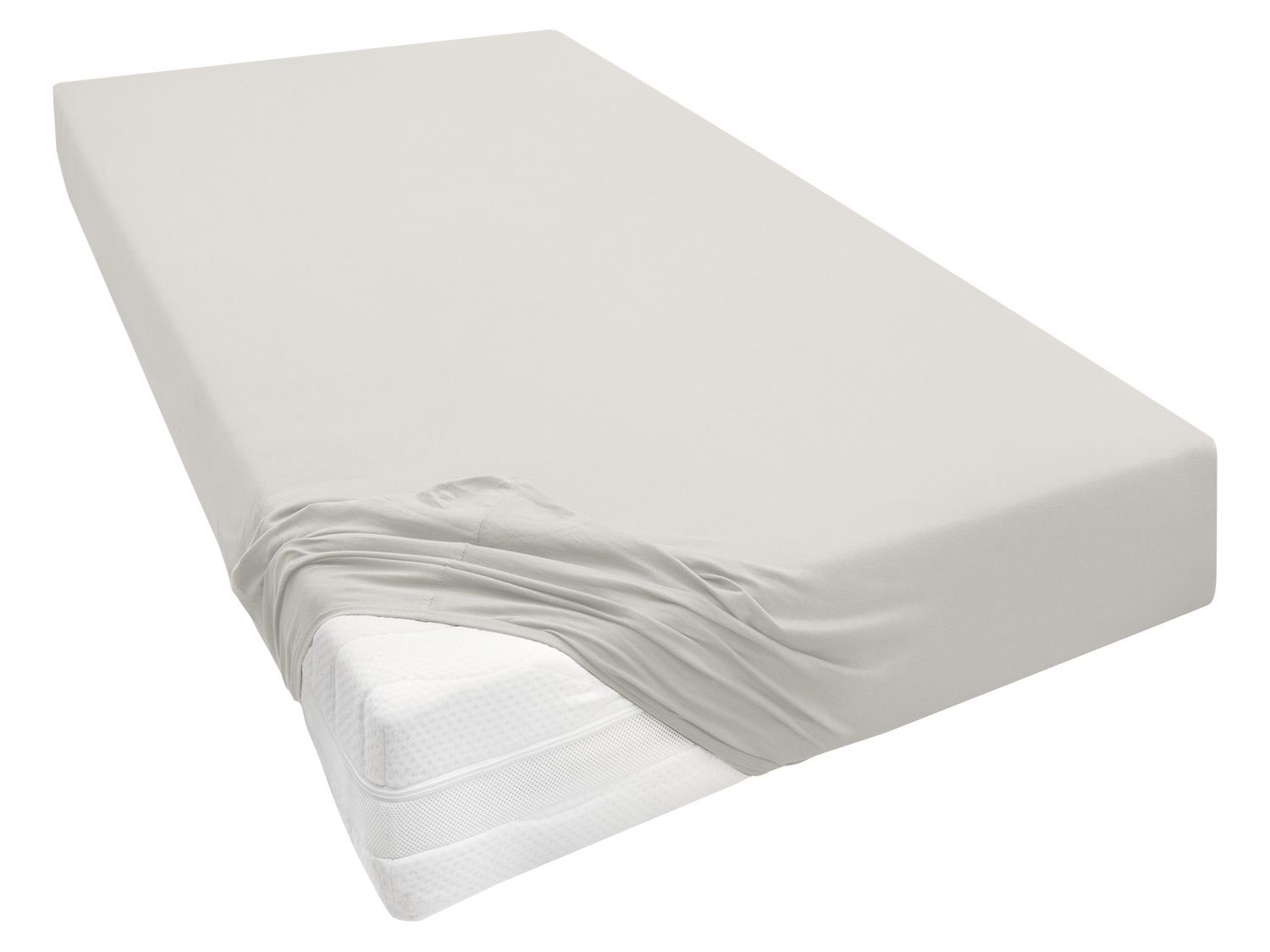 top Biberna Prześcieradło z dżerseju, różne rozmiary (90 - 100 x 200 - 220 cm, Jasnoszary)