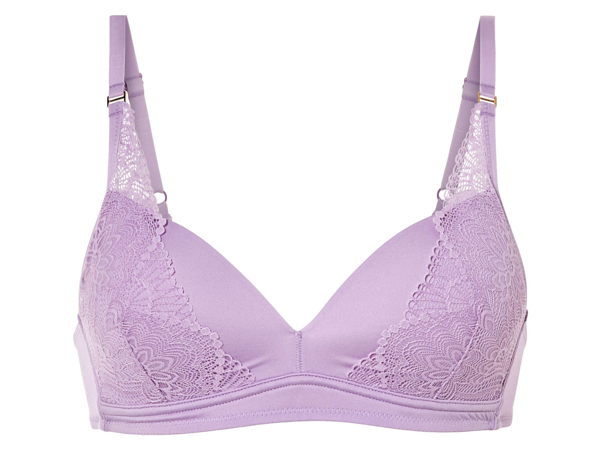 esmara® Biustonosz braletka z koronką i miseczkami push-up (S (36-38), Fioletowy)