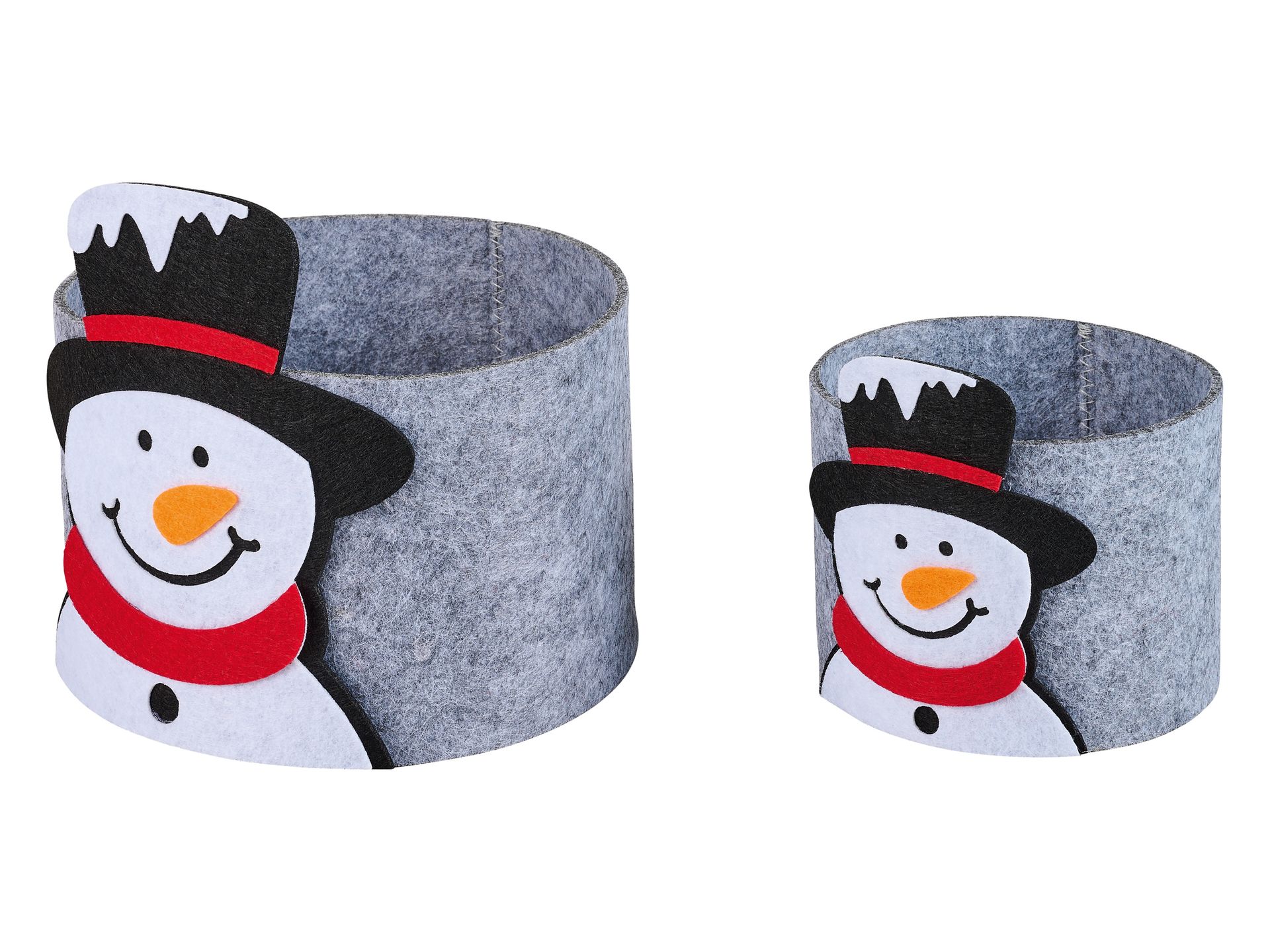 LIVARNO home Skarpeta lub zestaw 2 koszy na prezenty (Zestaw koszy filcowych Bałwan)