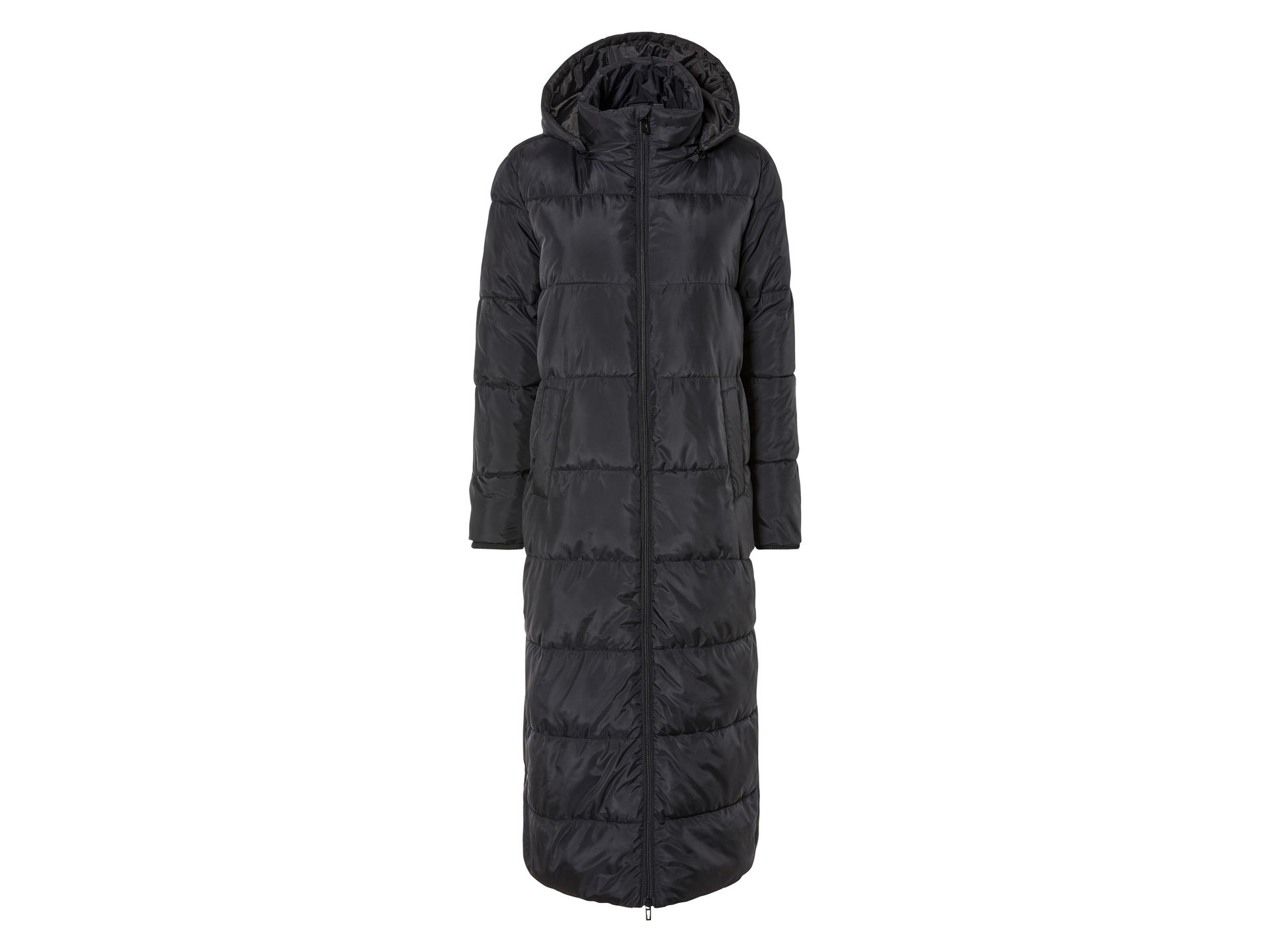 esmara® Pikowany płaszcz damski maxi (XS (32/34), Czarny)