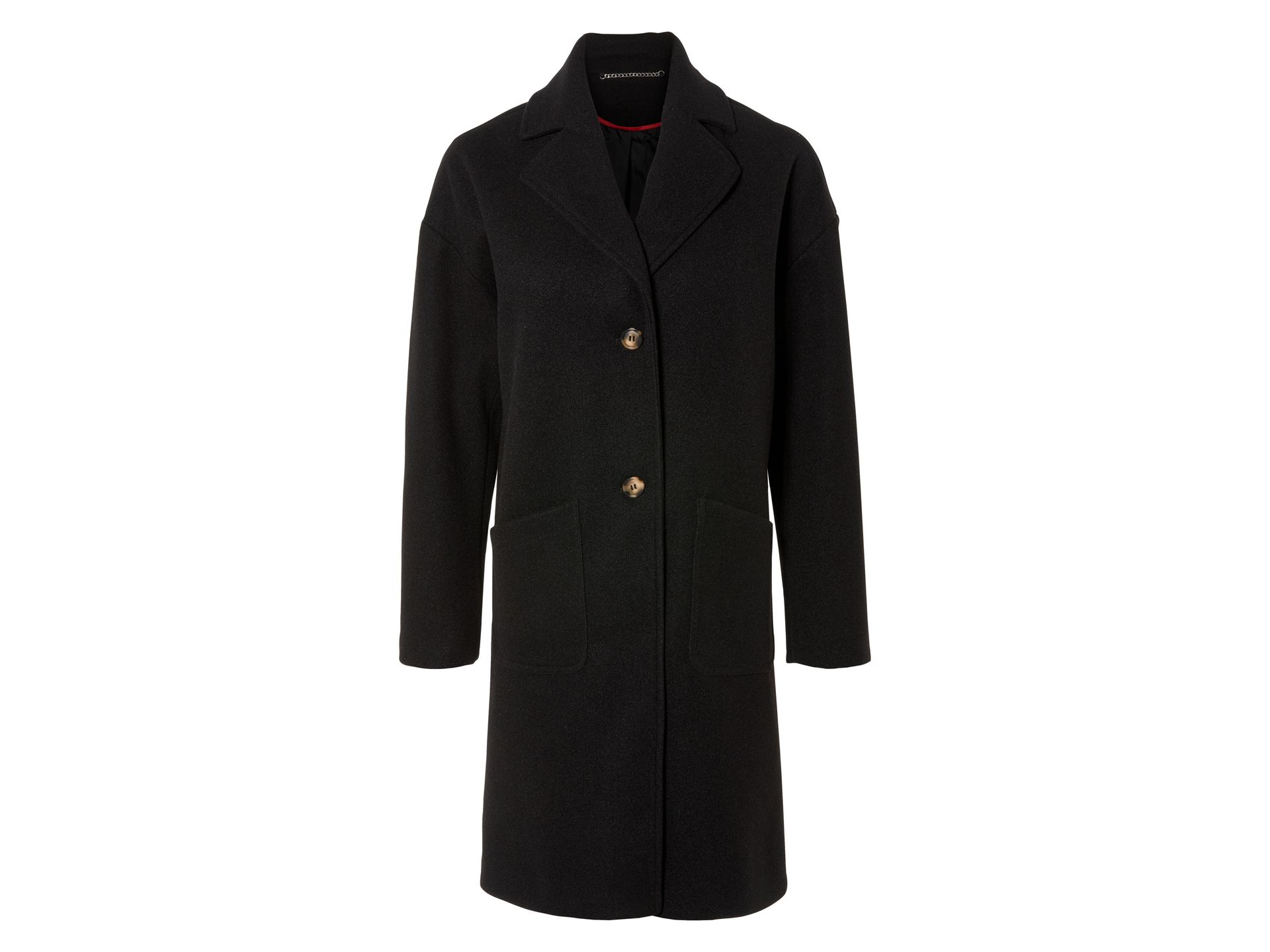 esmara® Płaszcz damski z kołnierzem z klapami (36, Czarny)