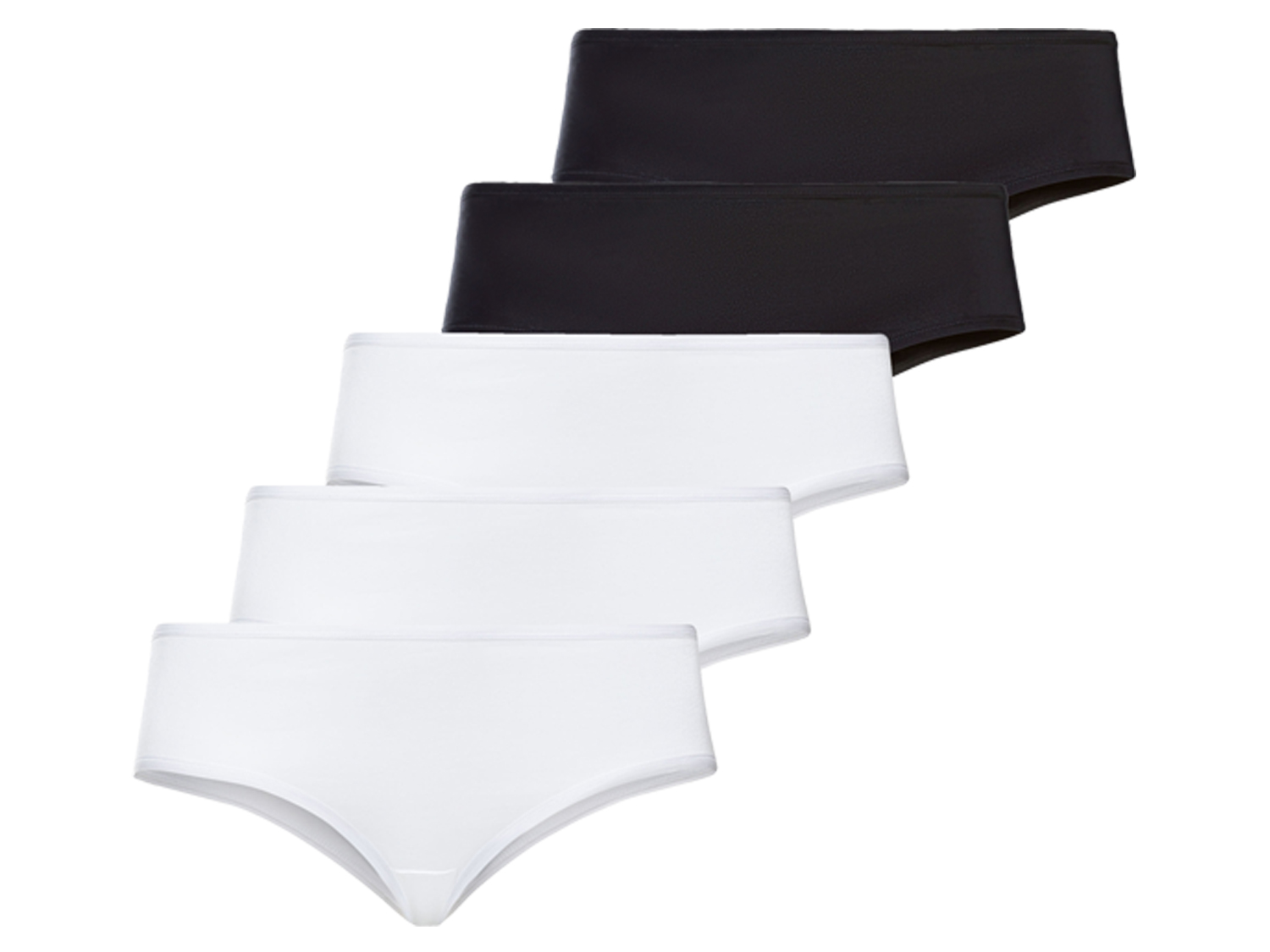 esmara® Hipstery damskie z bawełny, 5 par (3XL (56/58), Czarny/ biały)