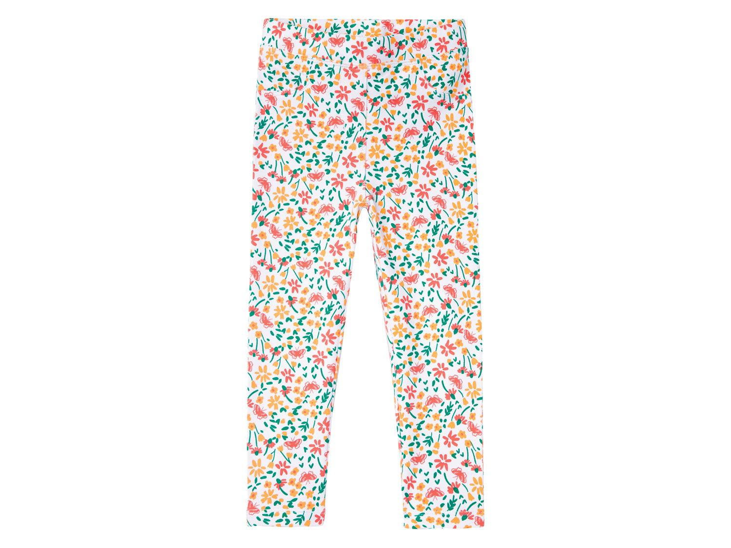 lupilu® Jegginsy dziewczęce (98 - 104, Biały/ nadruk na całej powierzchni)