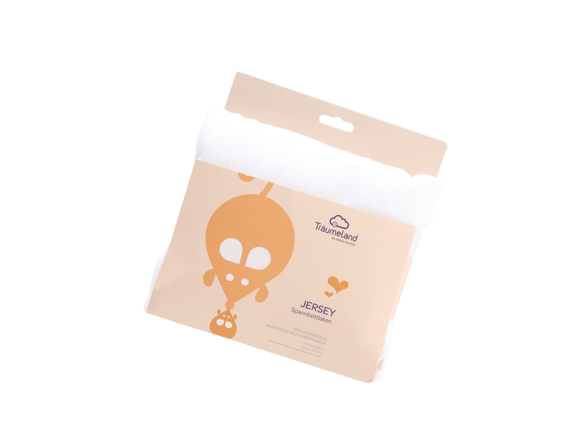 Träumeland Prześcieradło z dżerseju z gumką, 90 x 200 cm (Biały)