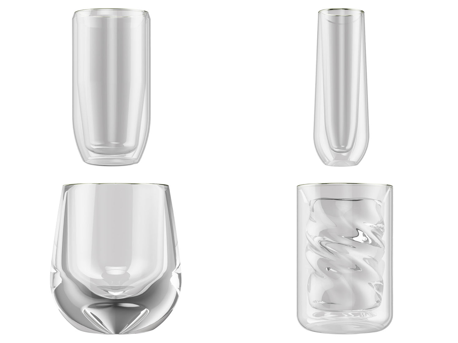 ERNESTO® Zestaw 2 szklanek lub kieliszków termicznych